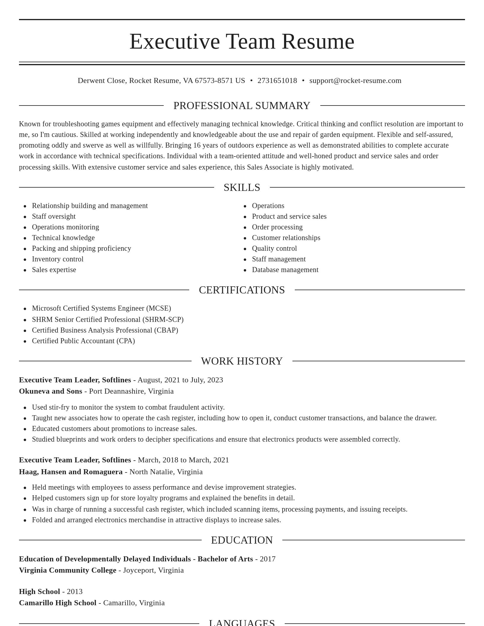 Elegant resume template