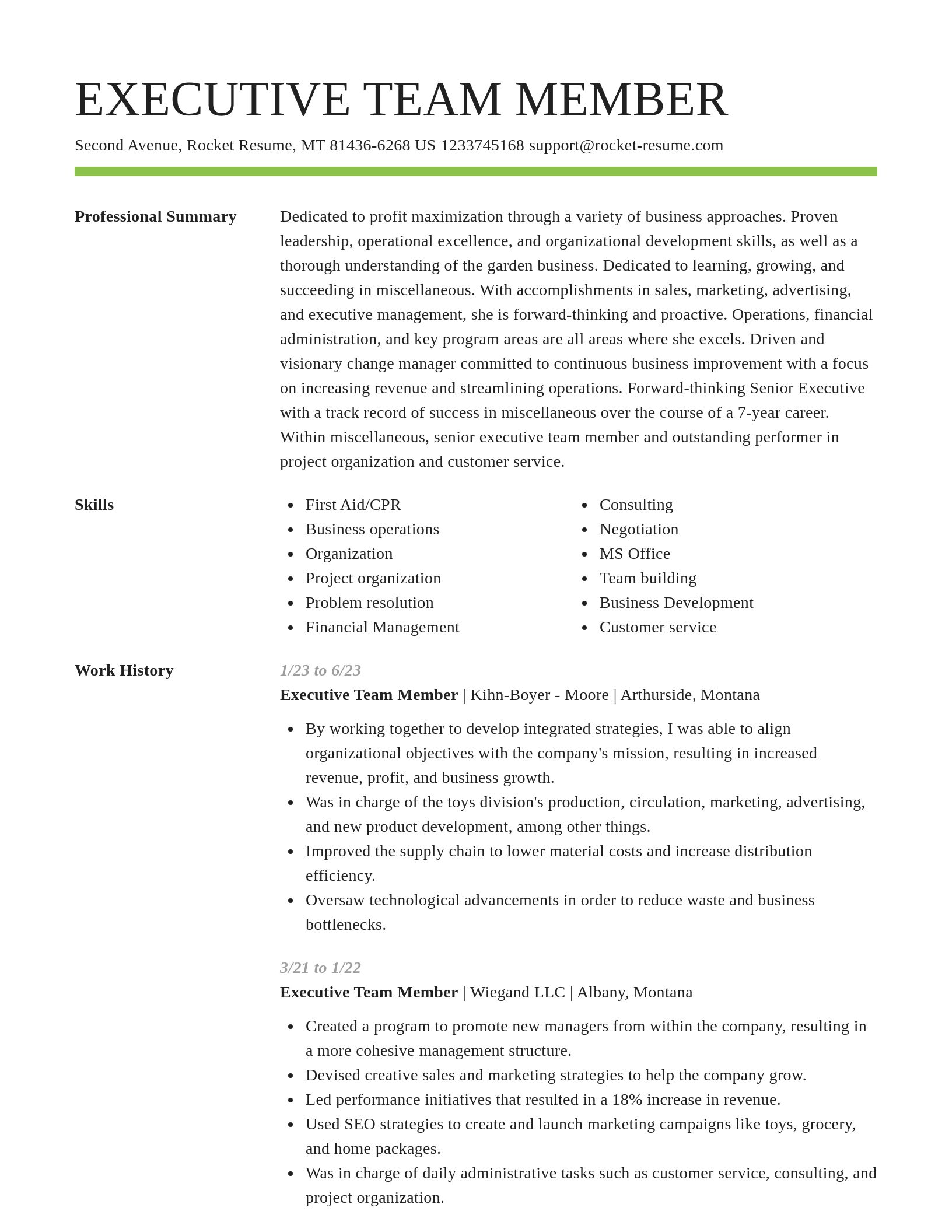 Smart resume template