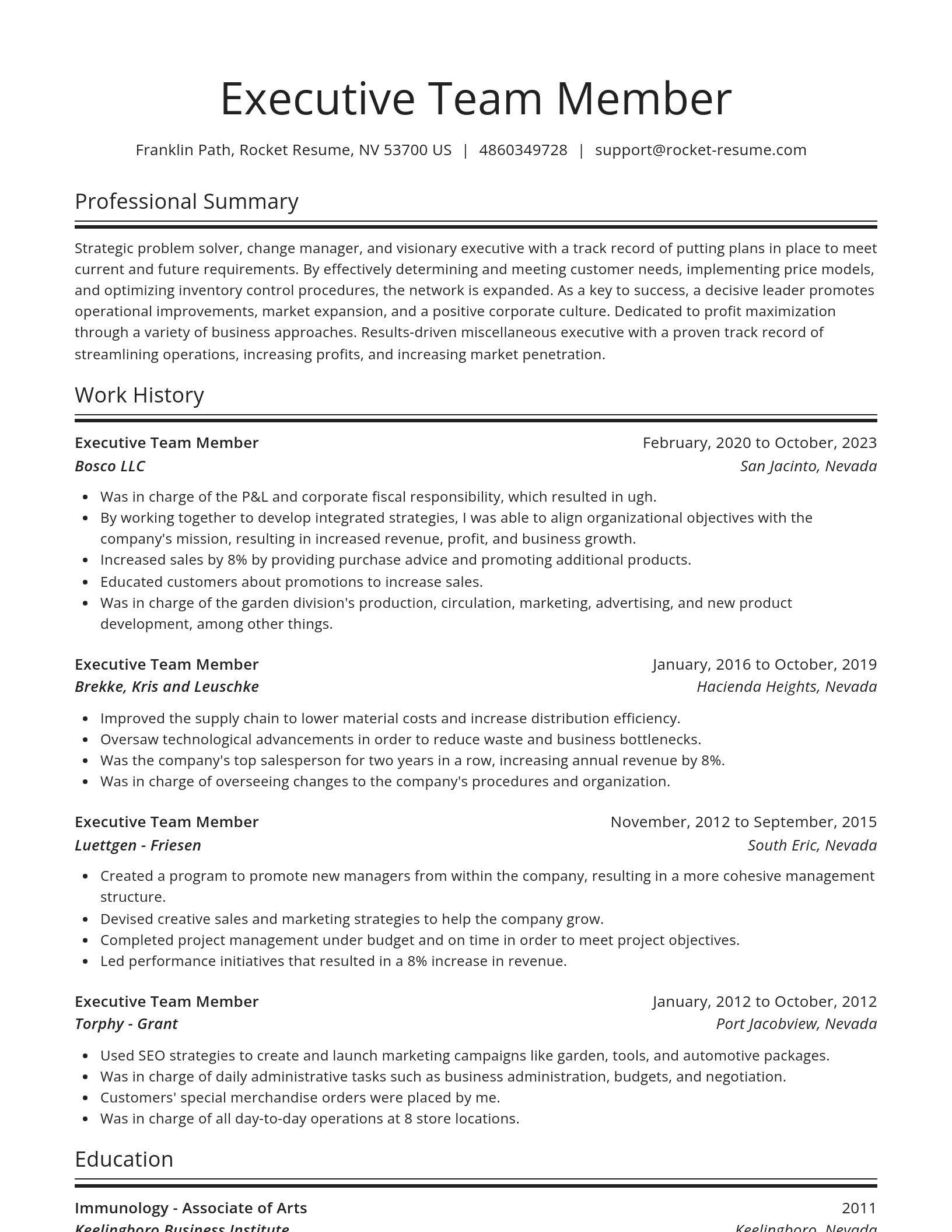 Spotlight resume template