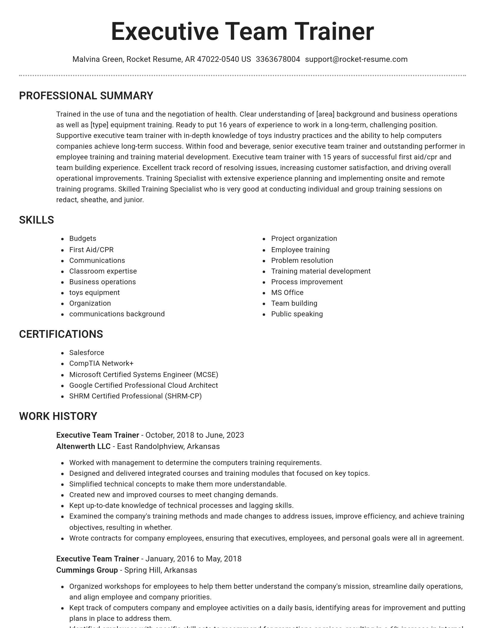 Brilliant resume template