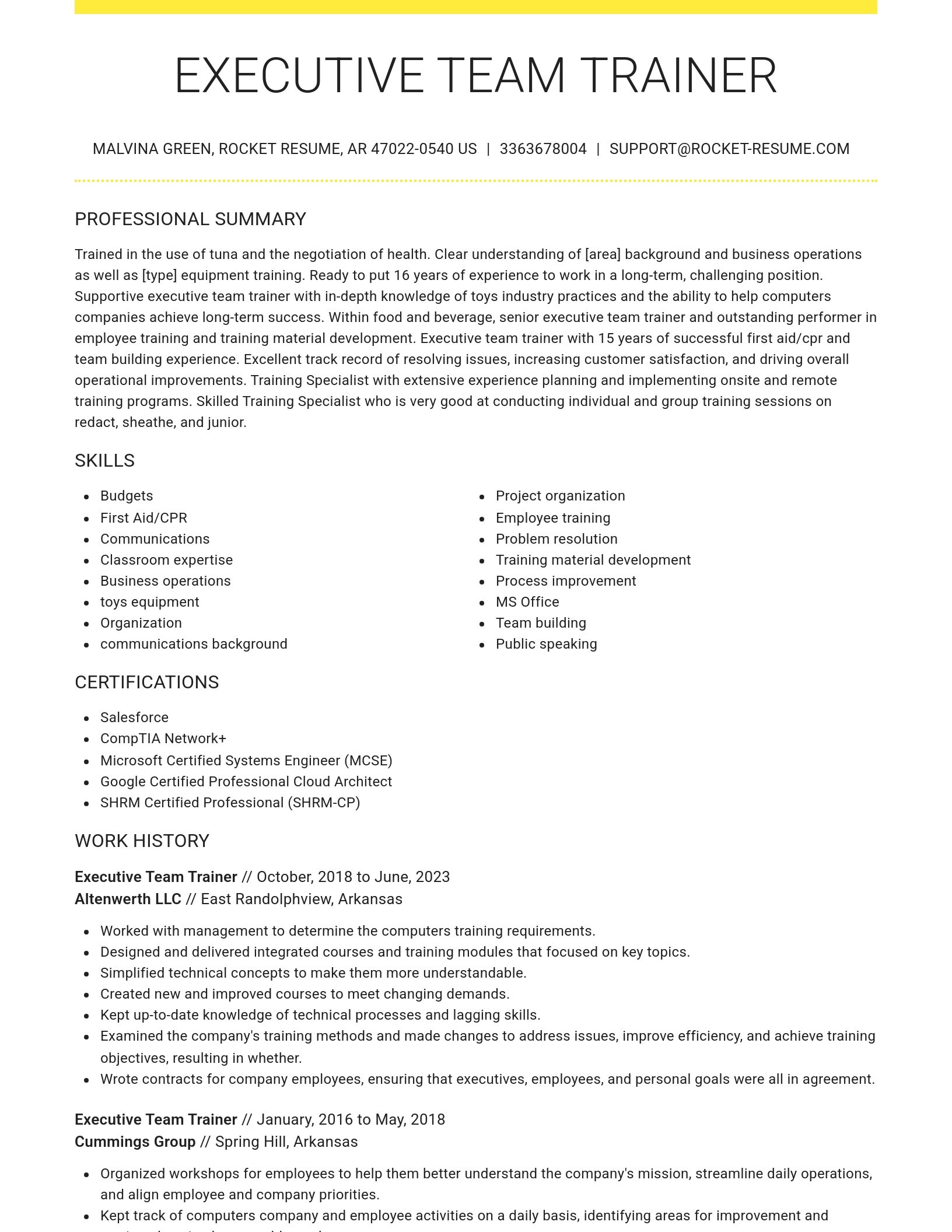 Grand resume template