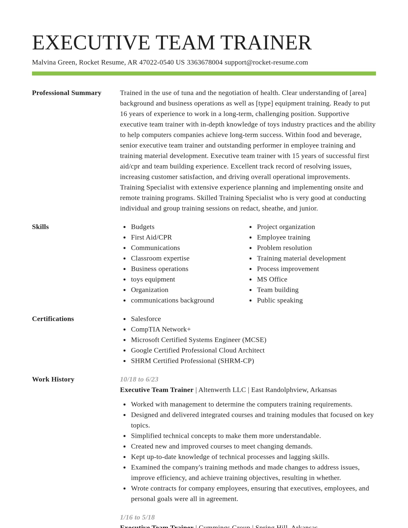 Smart resume template