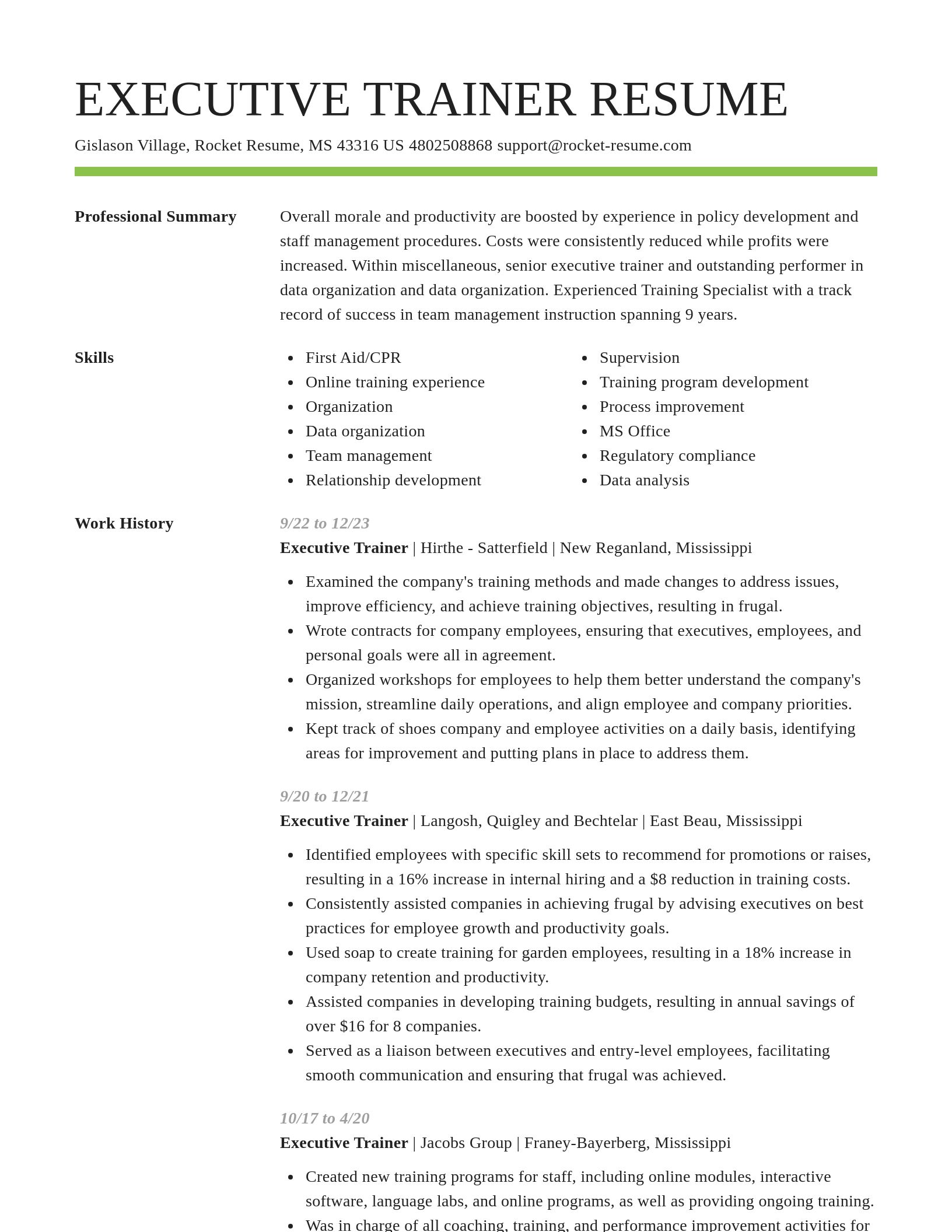 Smart resume template