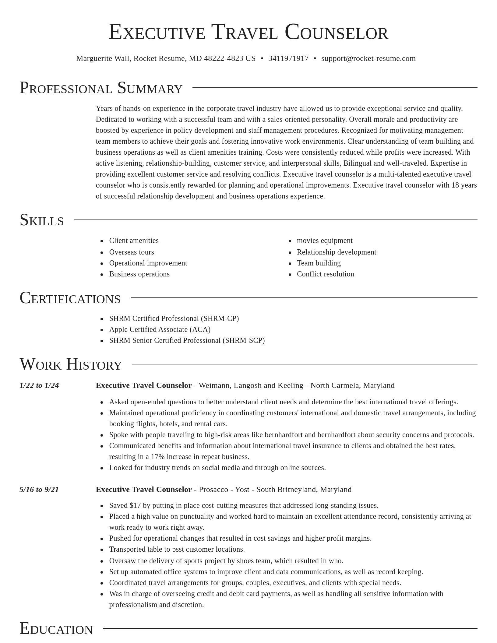 Director resume template