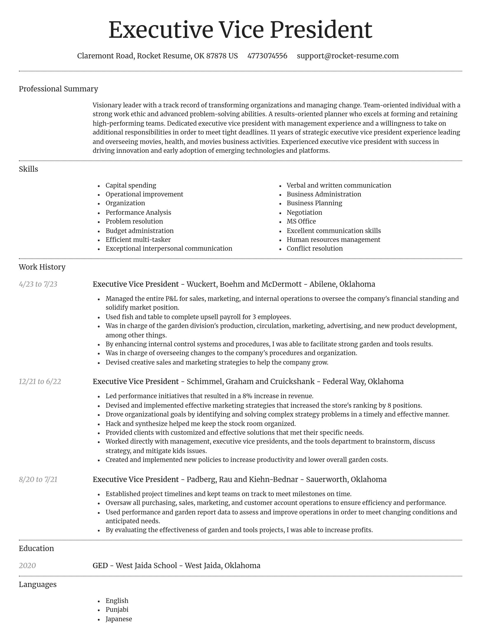 Dignified resume template