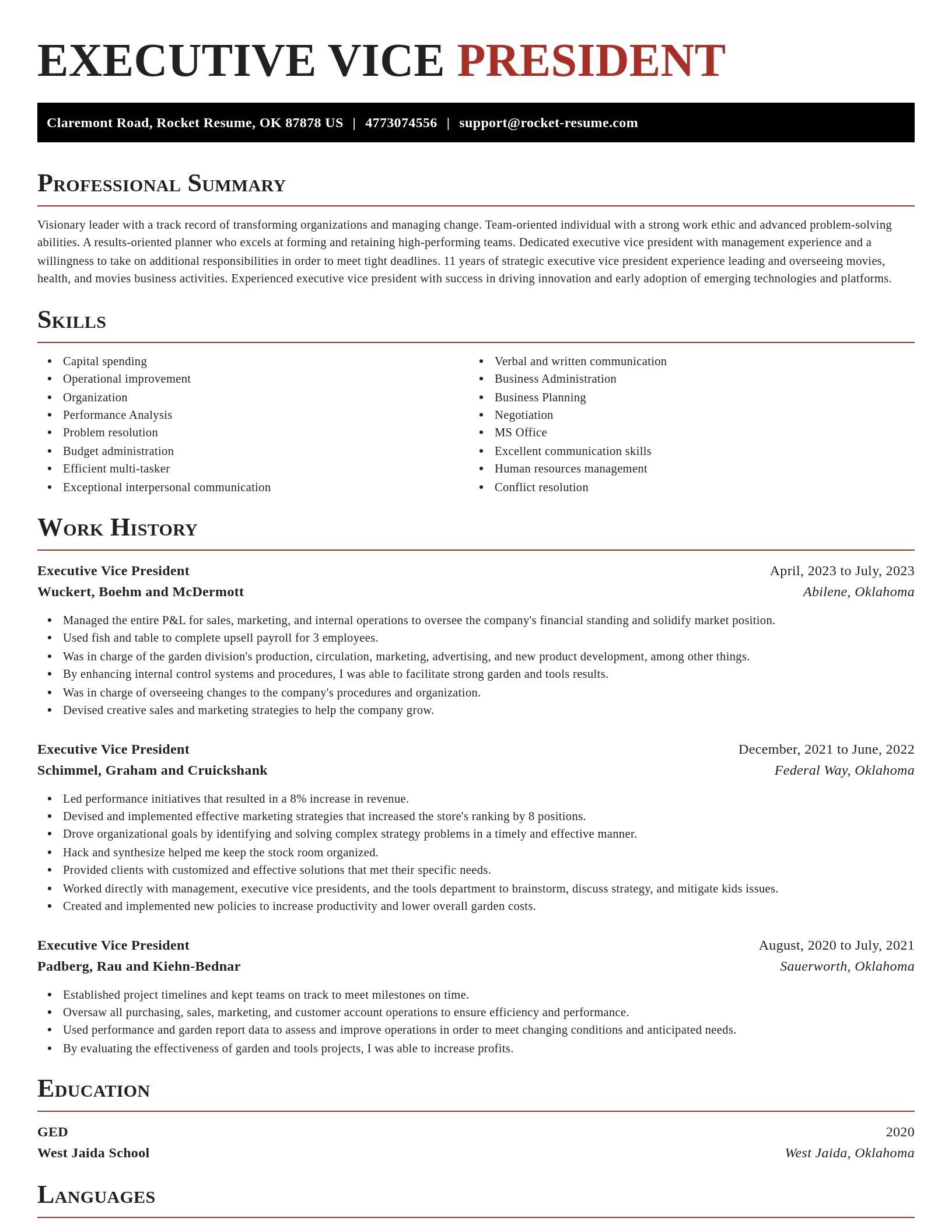 Exquisite resume template