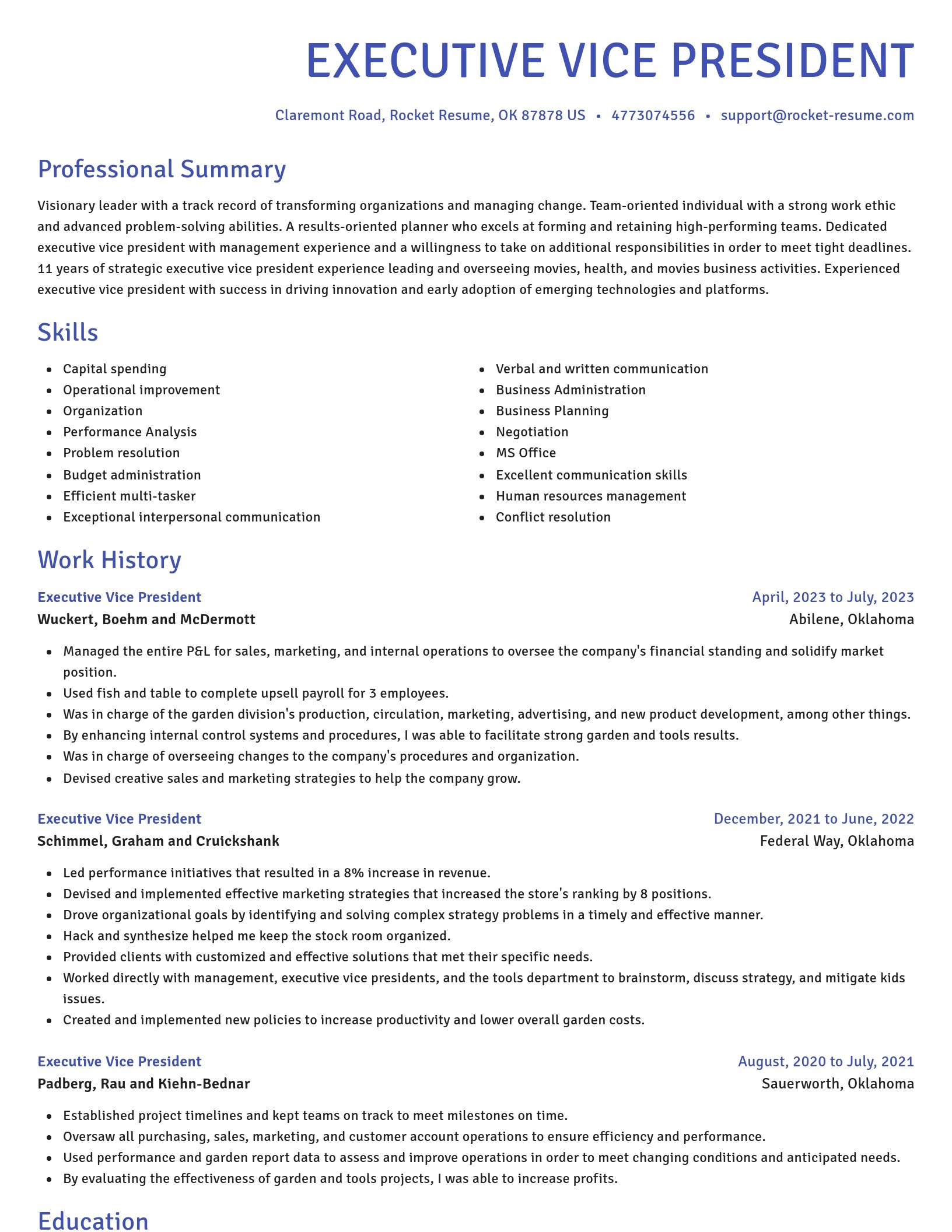 Novel resume template