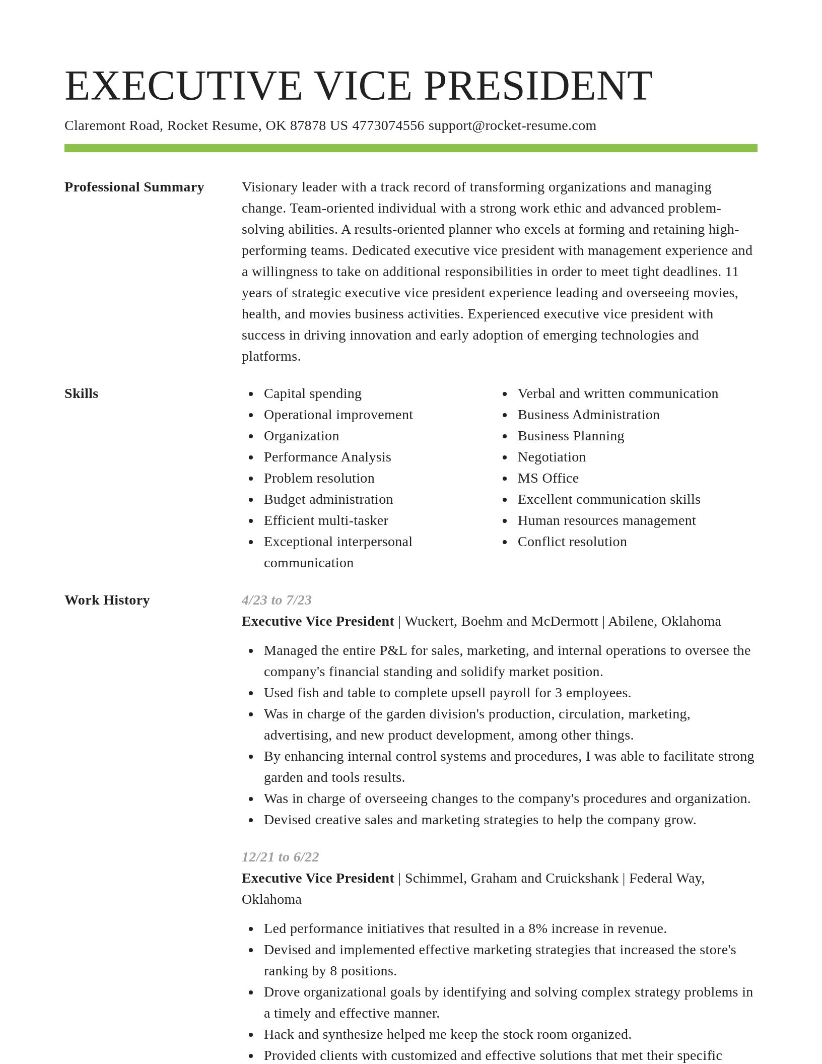 Smart resume template