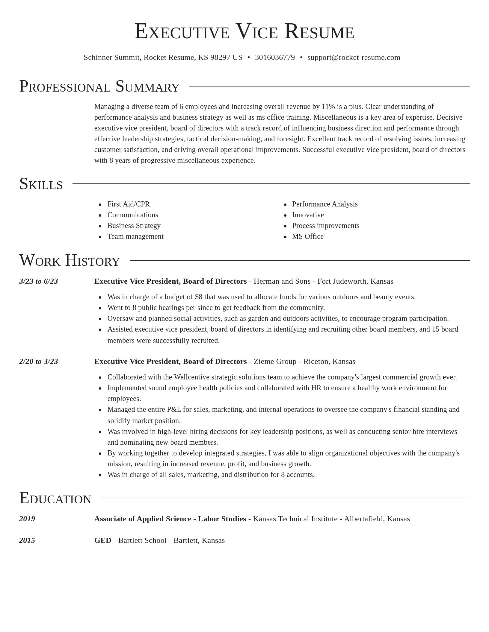 Director resume template