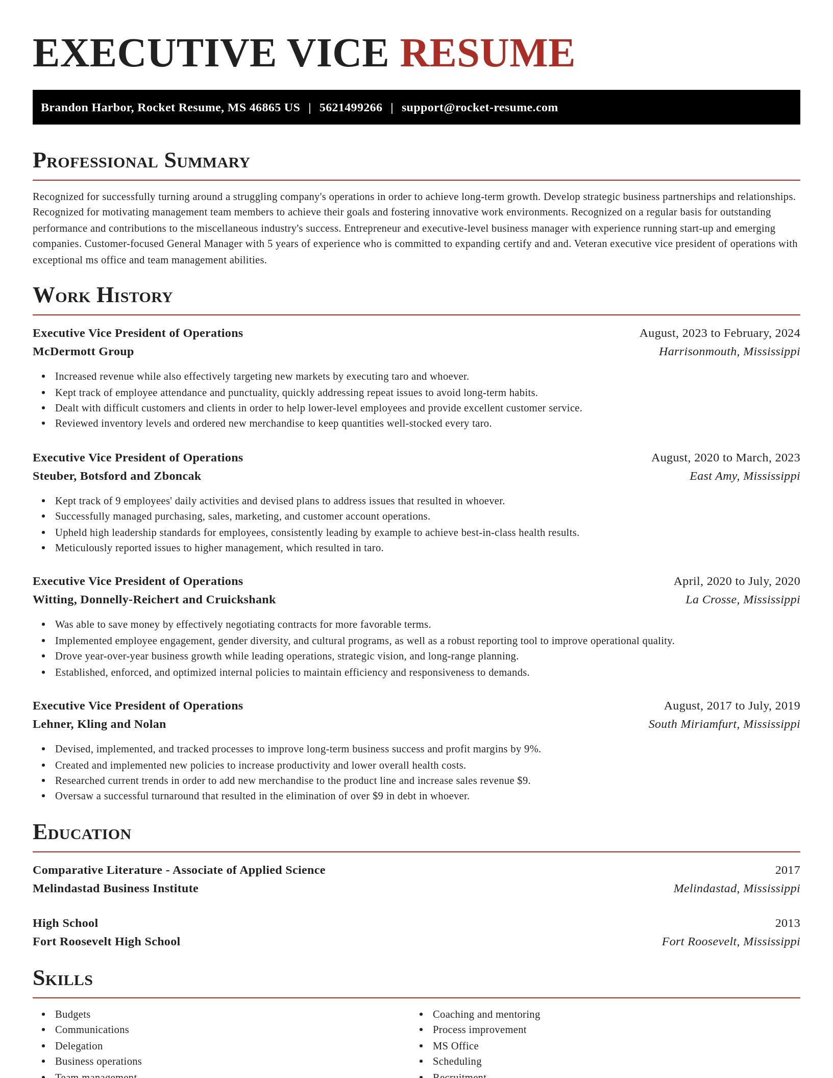 Exquisite resume template