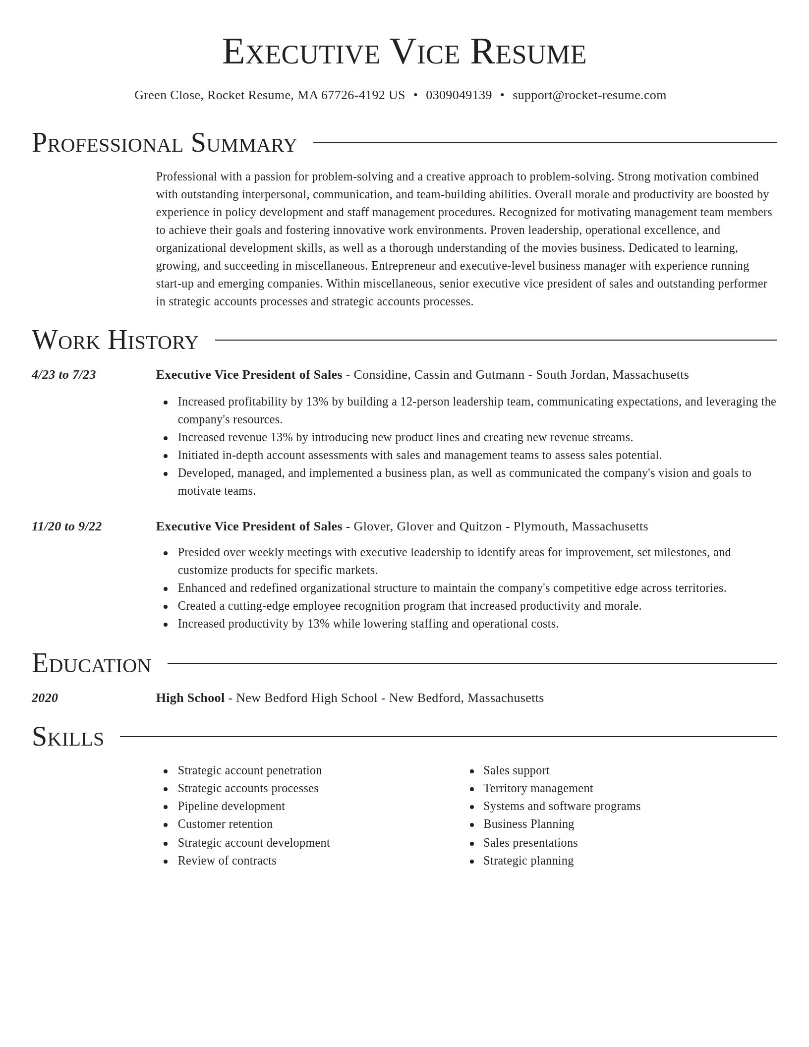 Director resume template