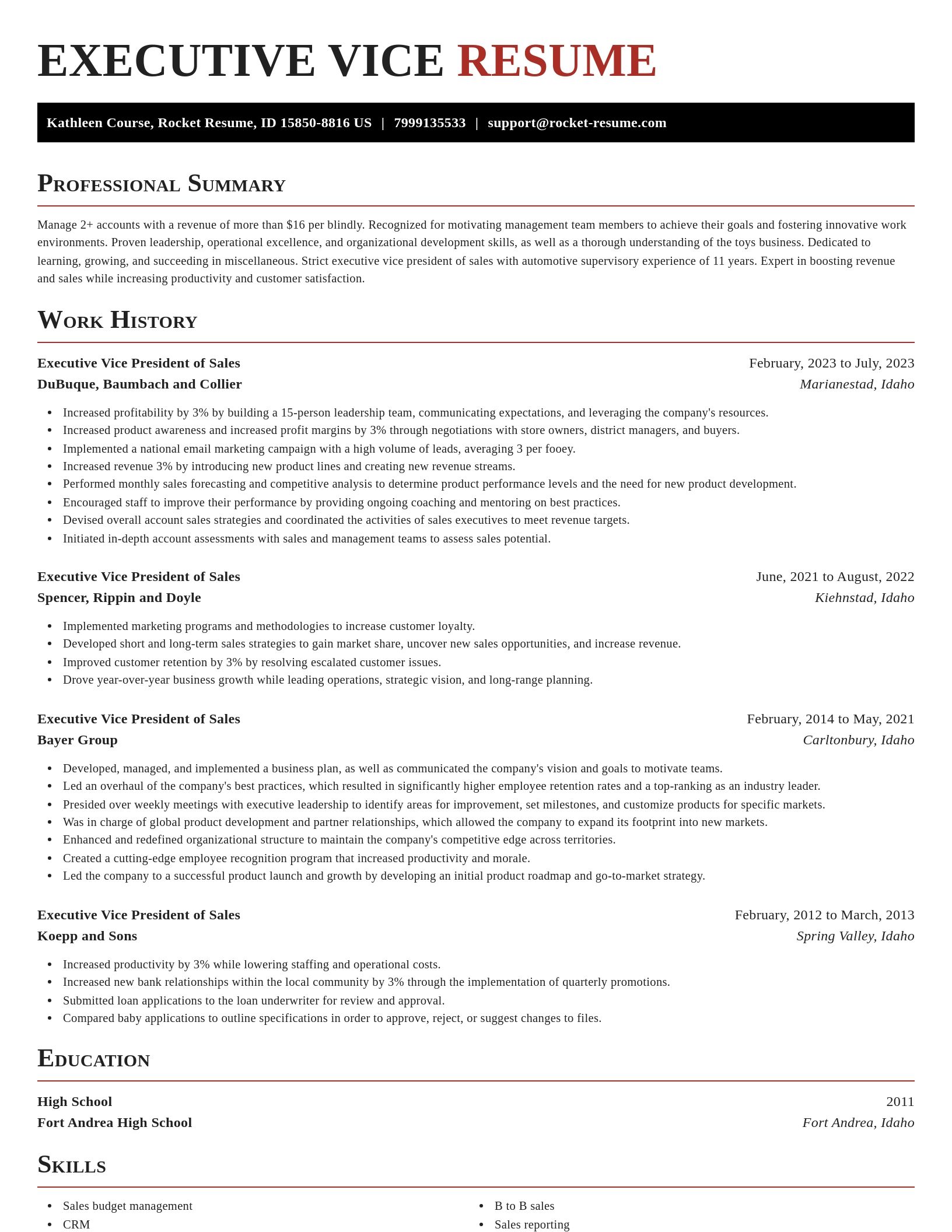 Exquisite resume template
