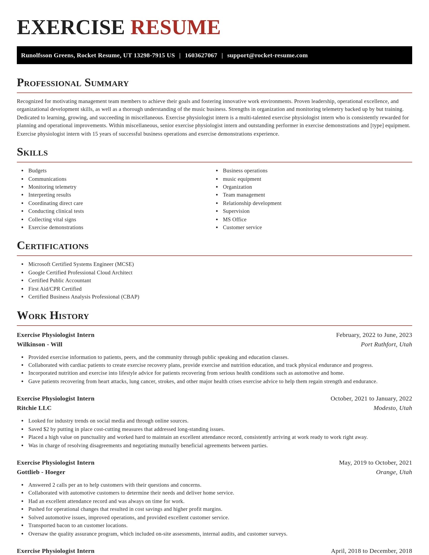 Exquisite resume template