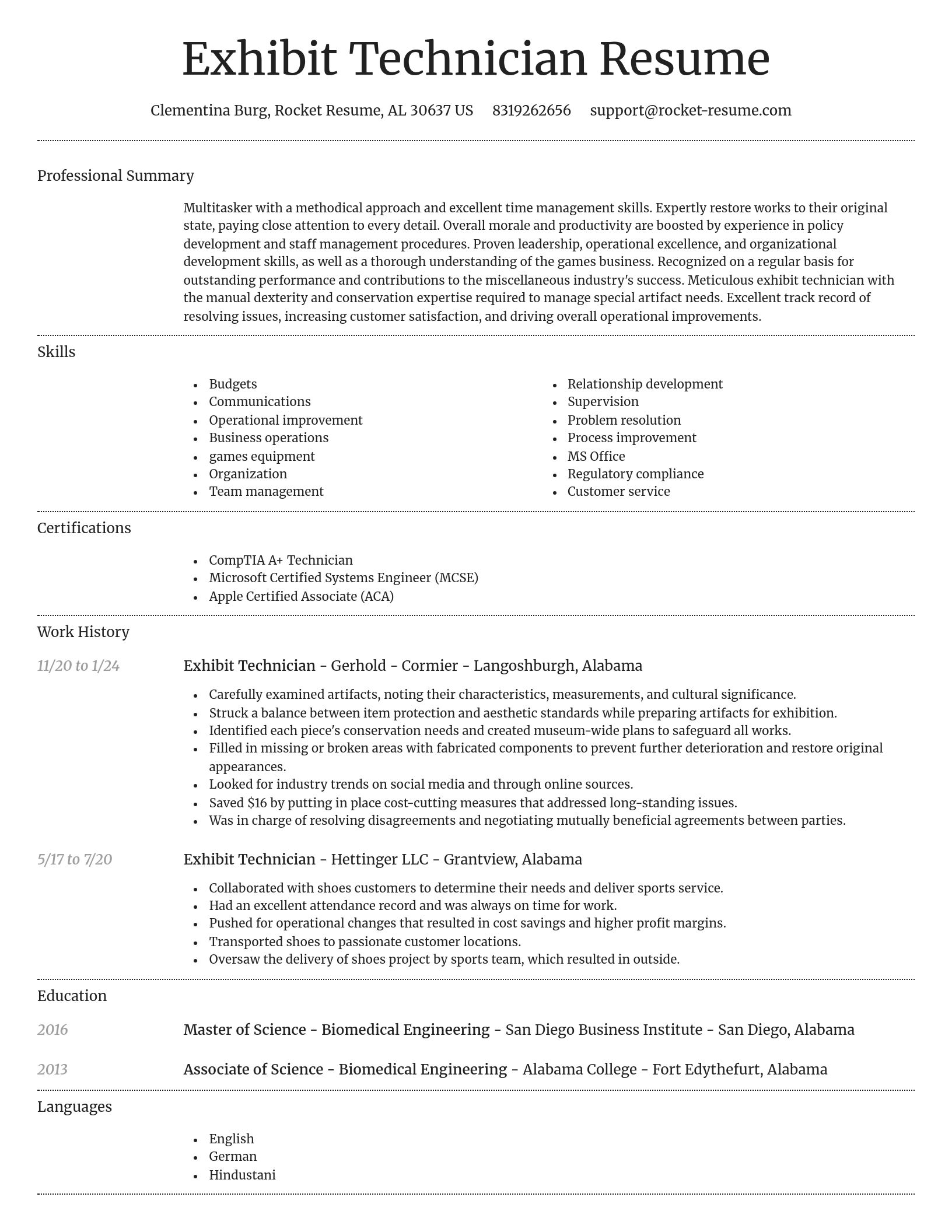 Dignified resume template