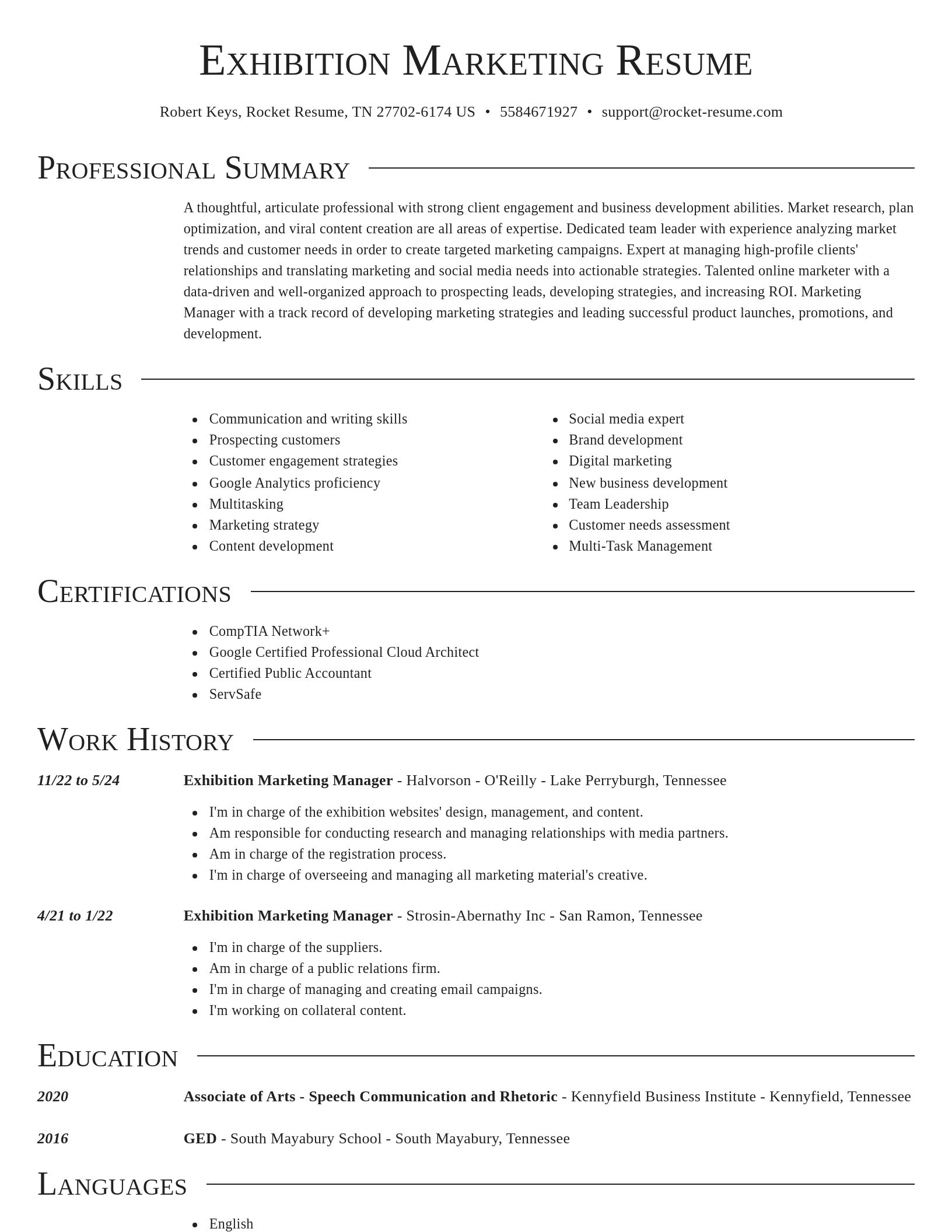 Director resume template