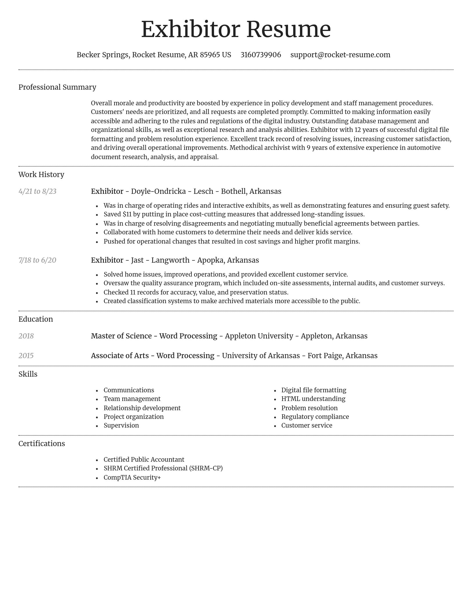 Dignified resume template