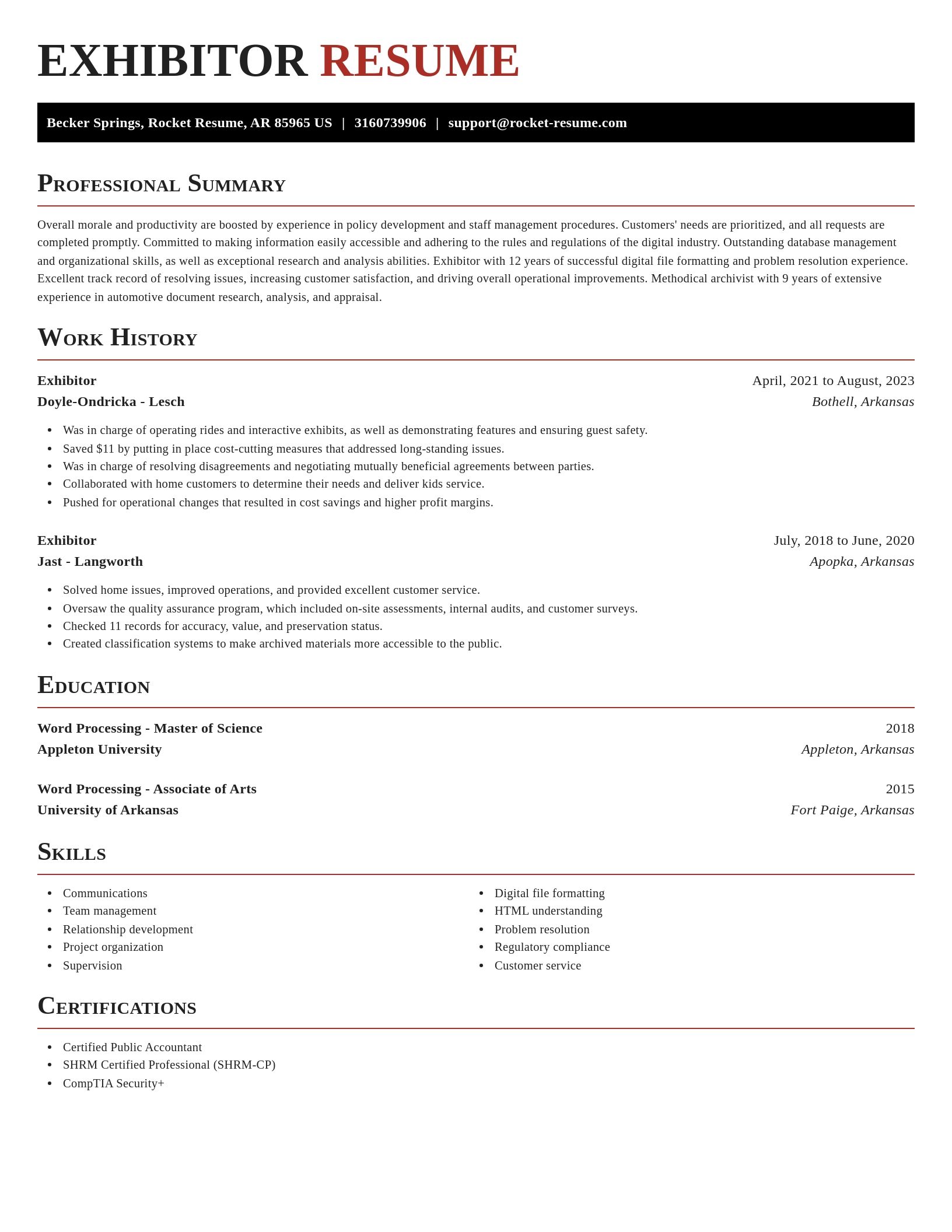 Exquisite resume template