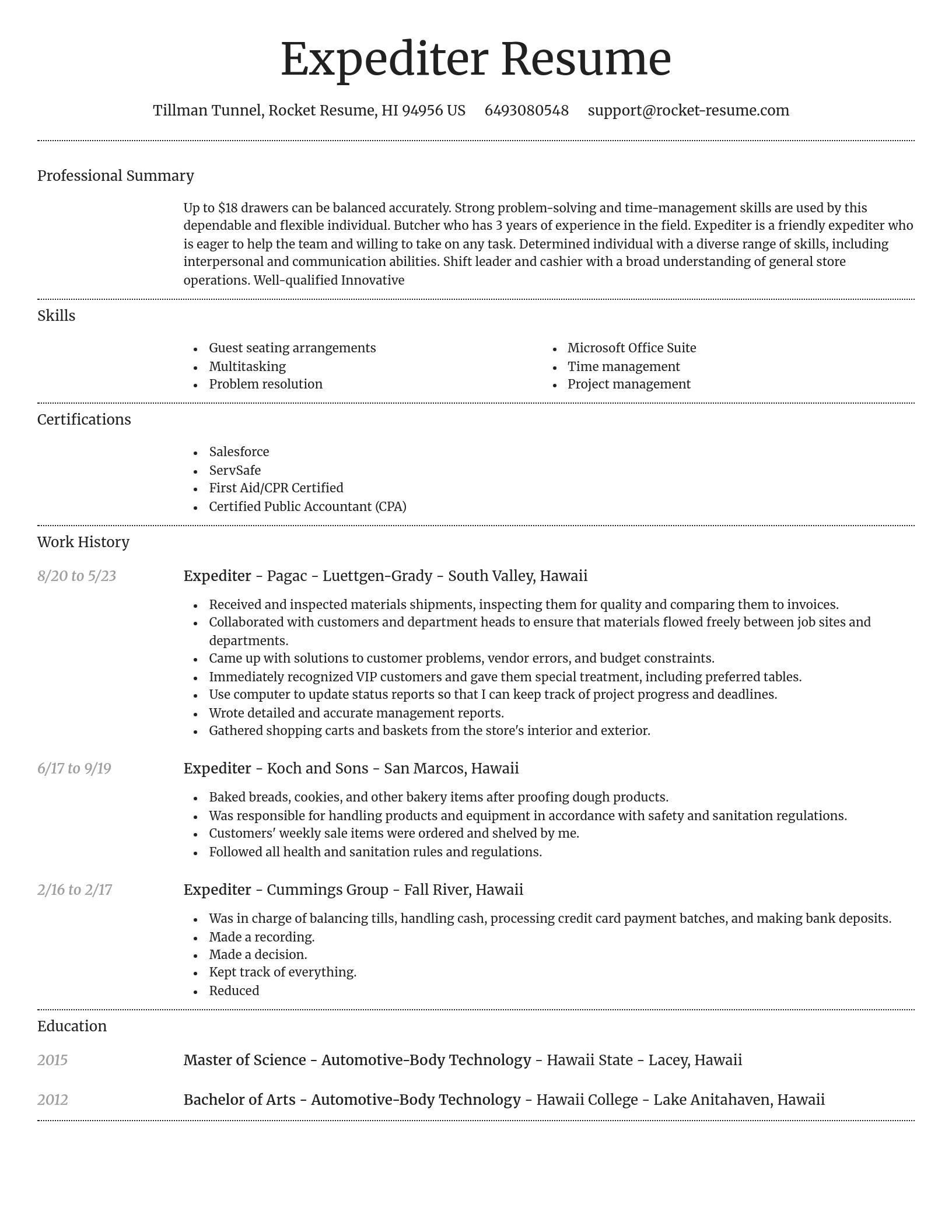 Dignified resume template