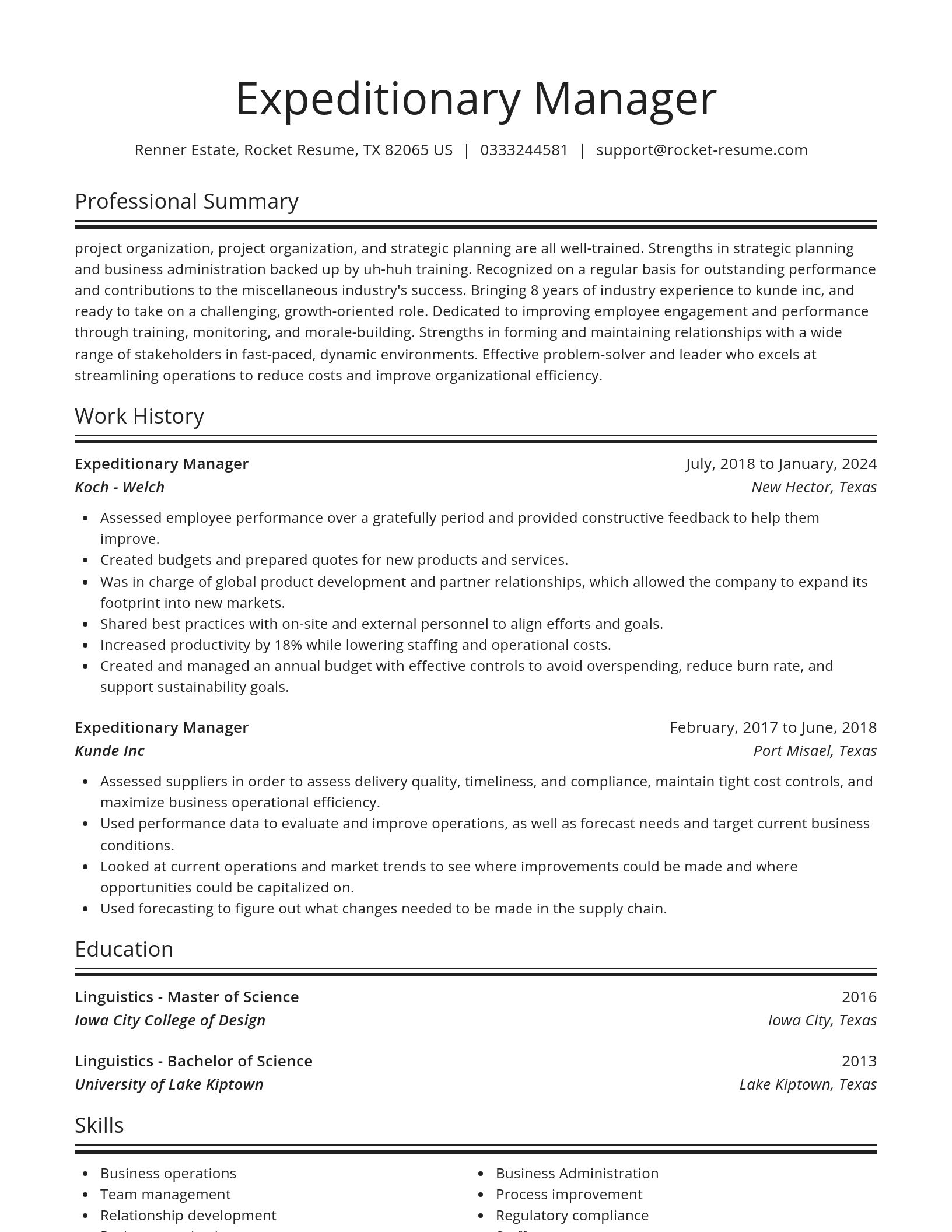 Spotlight resume template