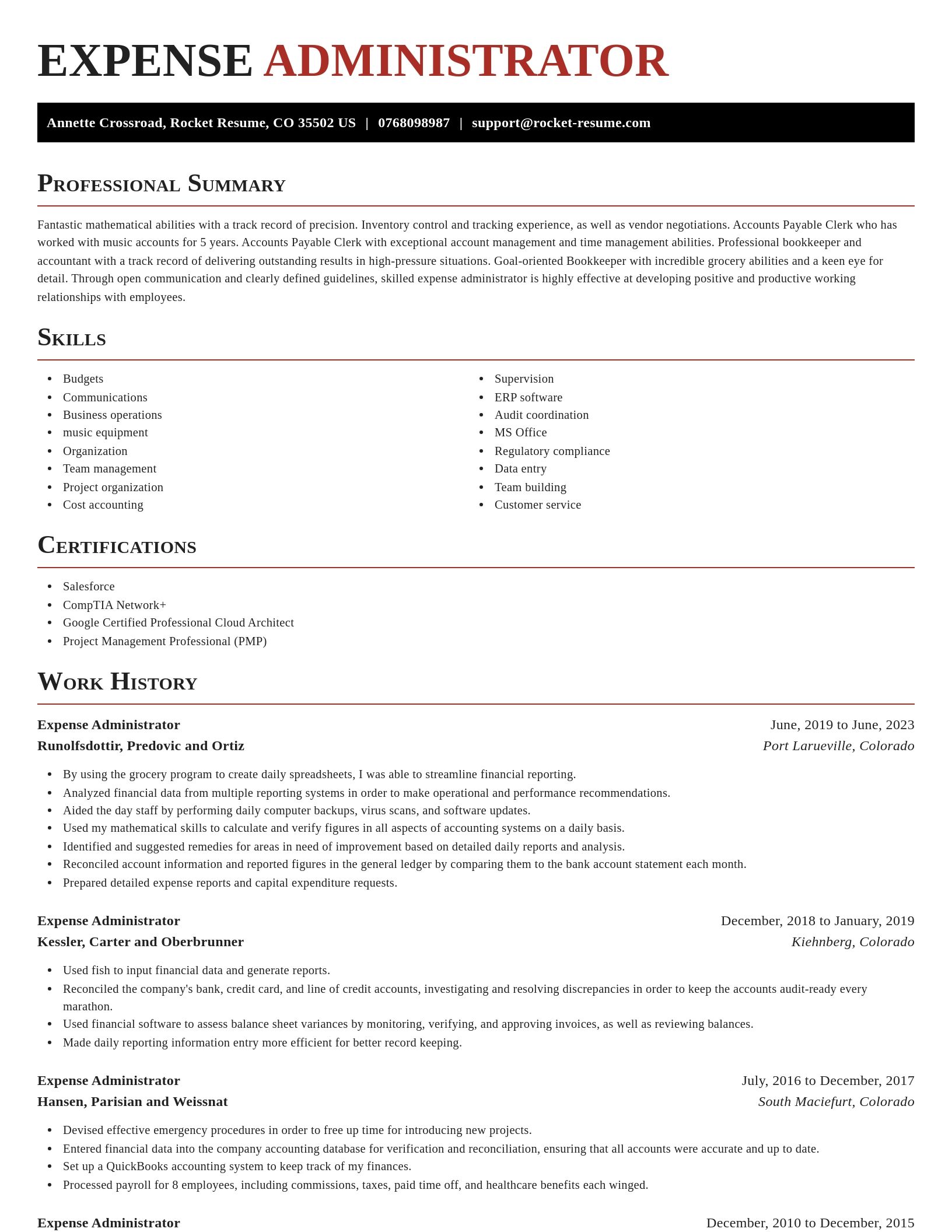 Exquisite resume template