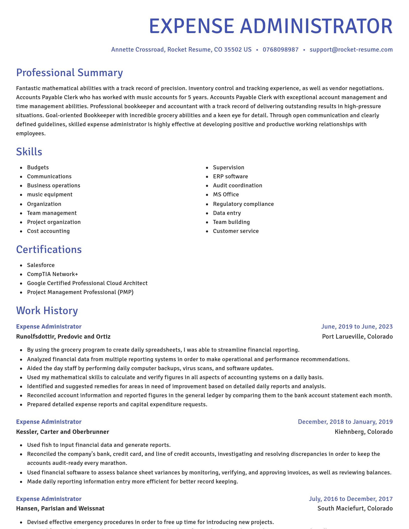 Novel resume template