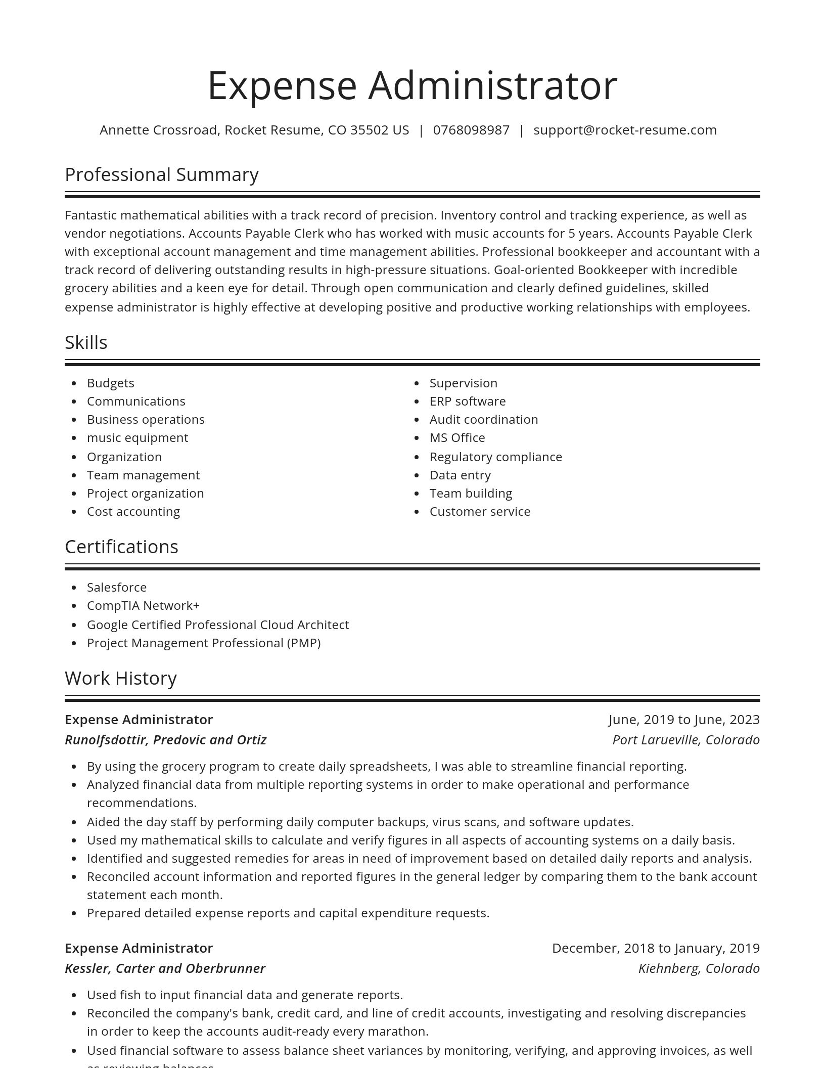 Spotlight resume template