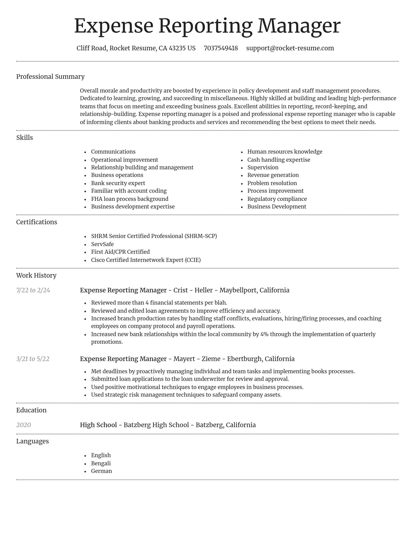 Dignified resume template