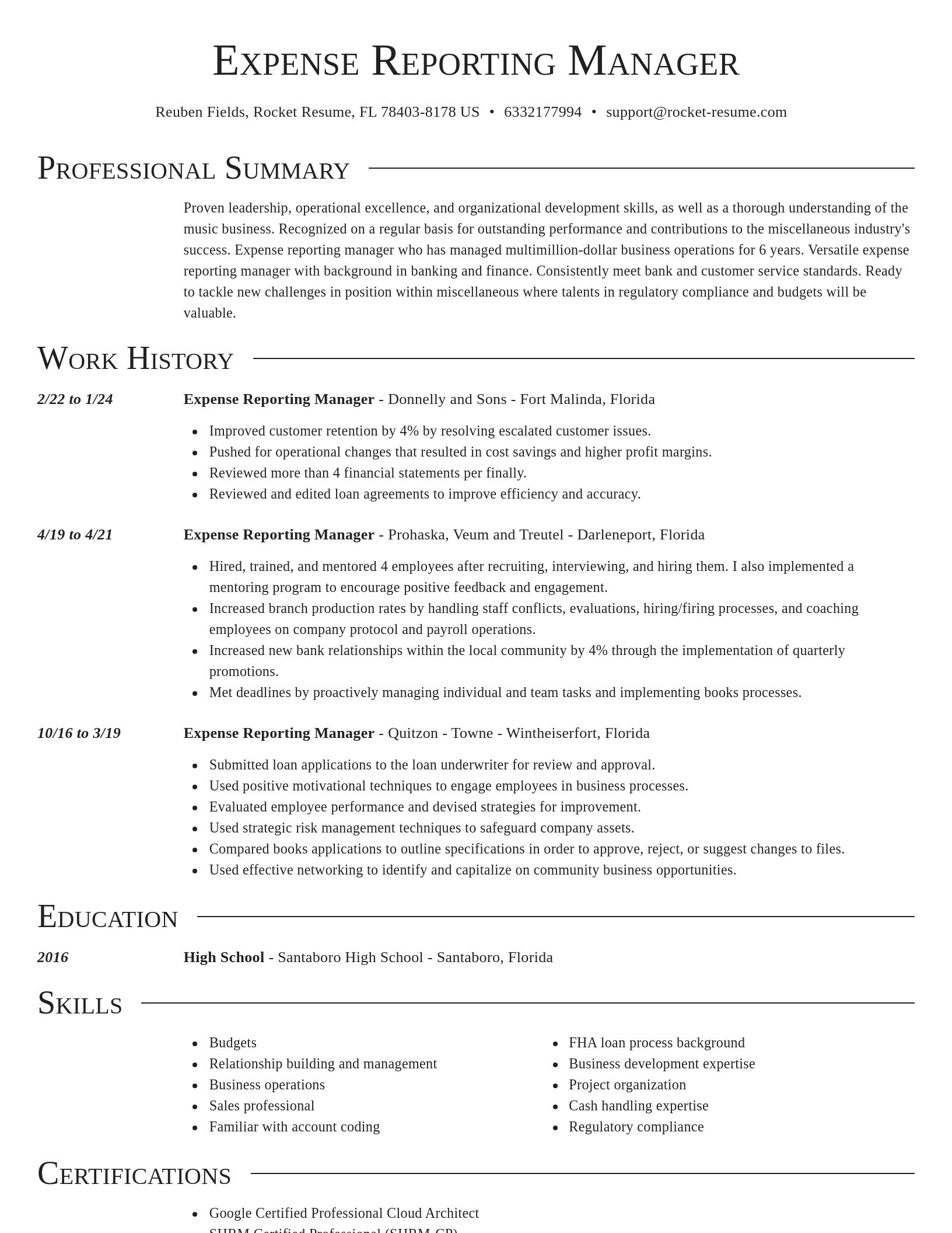Director resume template