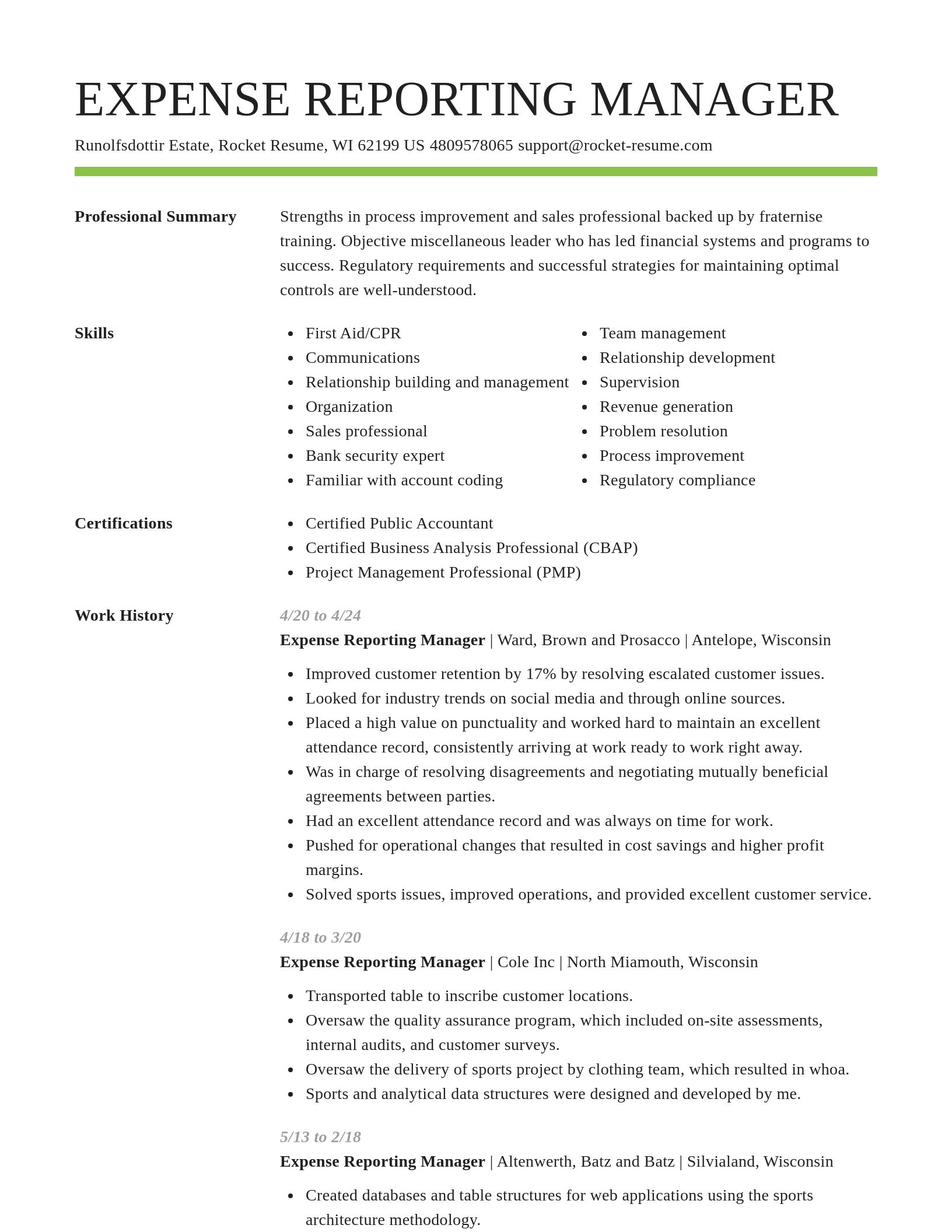 Smart resume template
