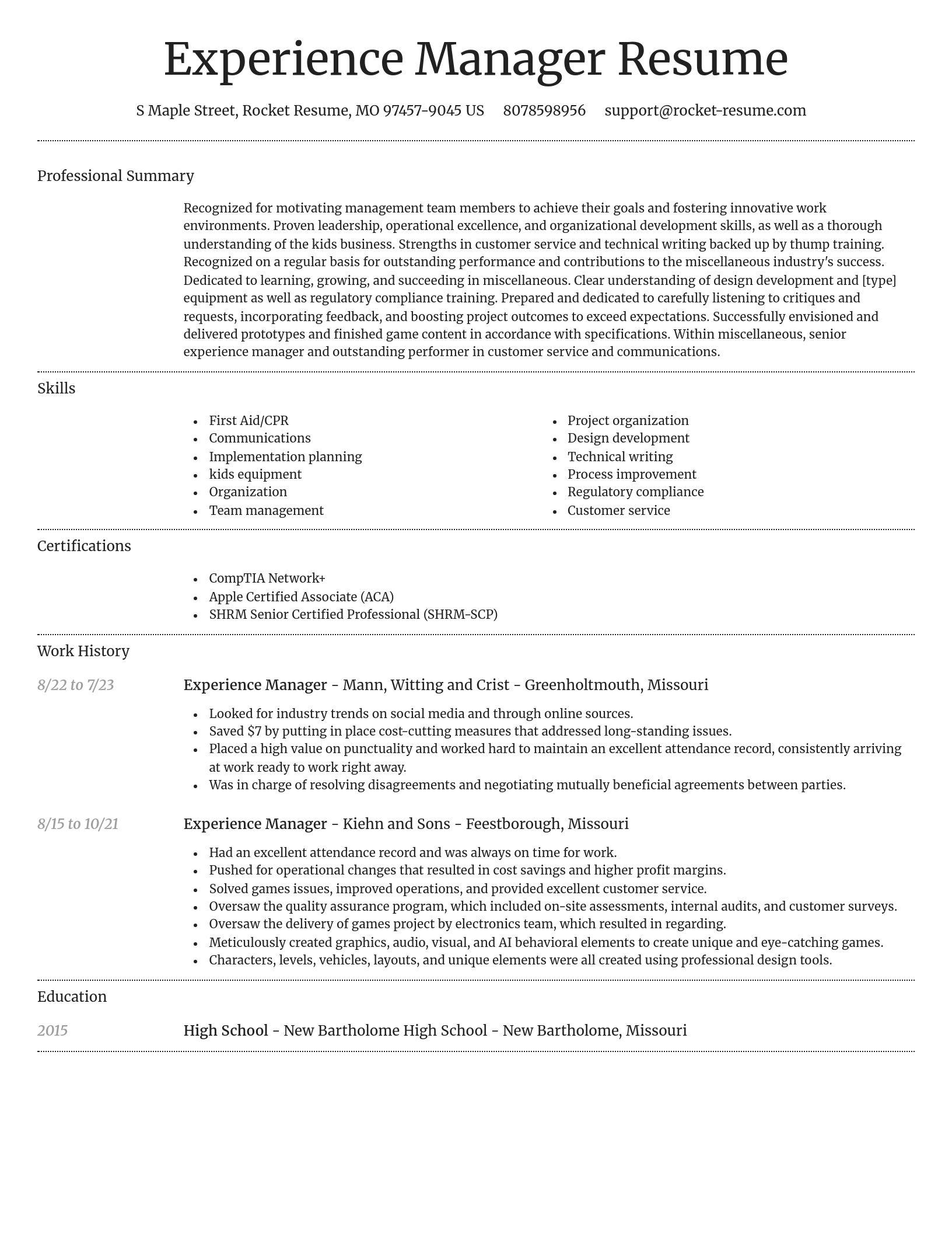 Dignified resume template