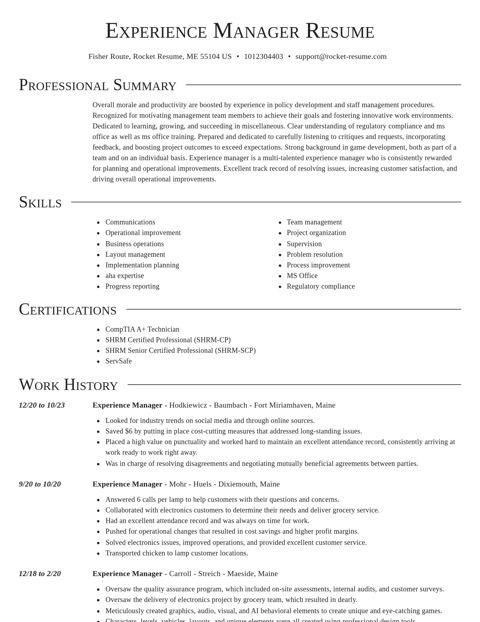 Director resume template