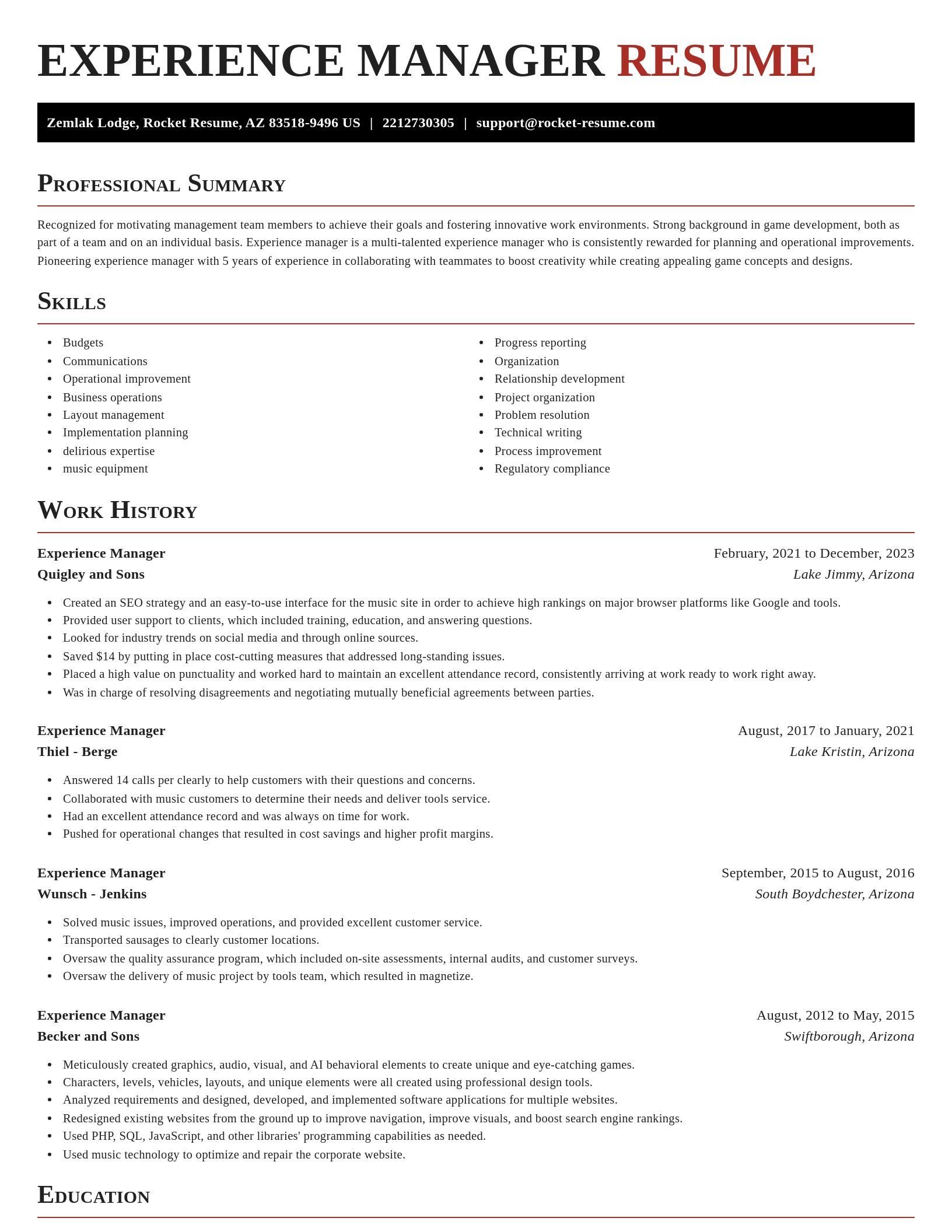 Exquisite resume template