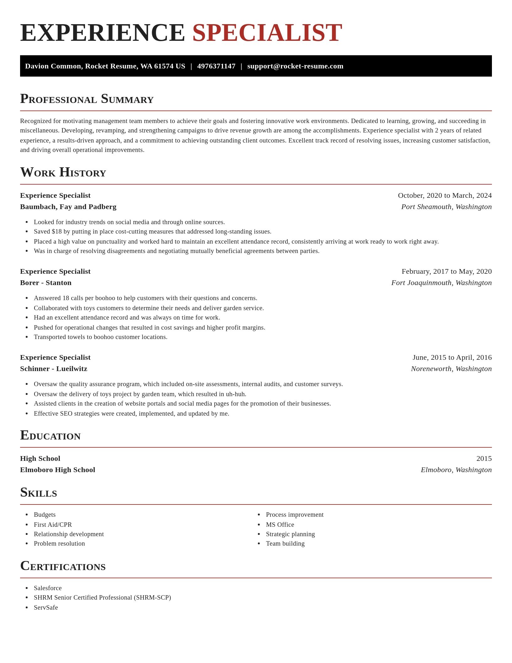 Exquisite resume template
