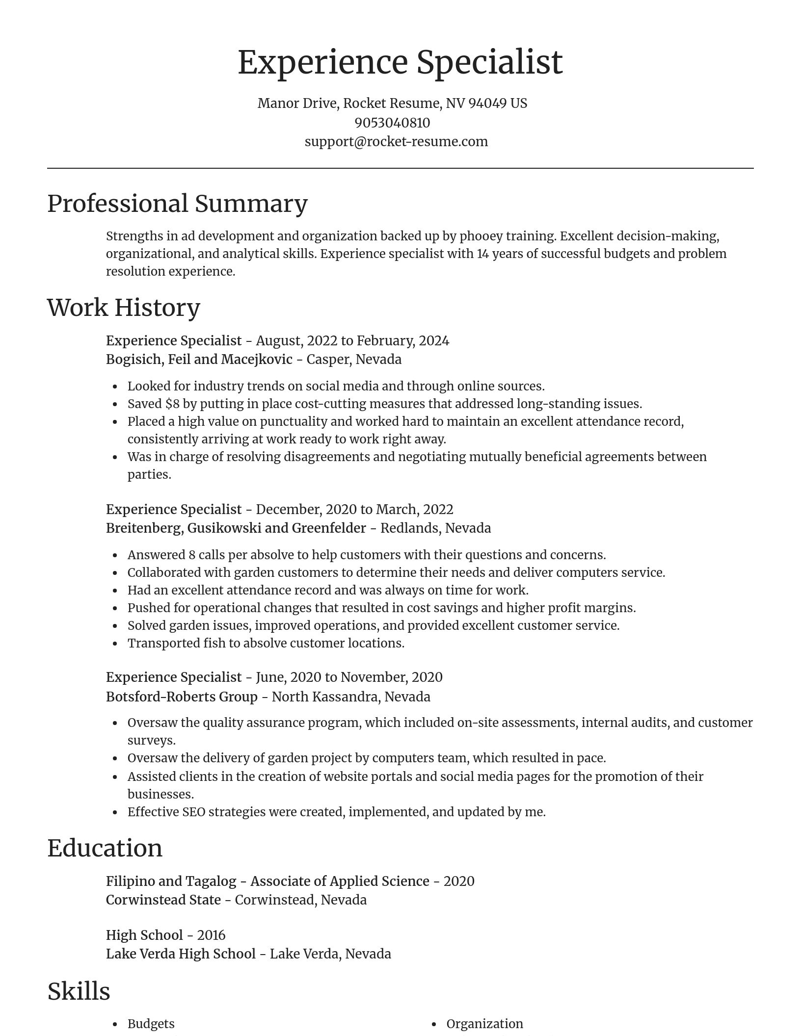 Focal Point resume template