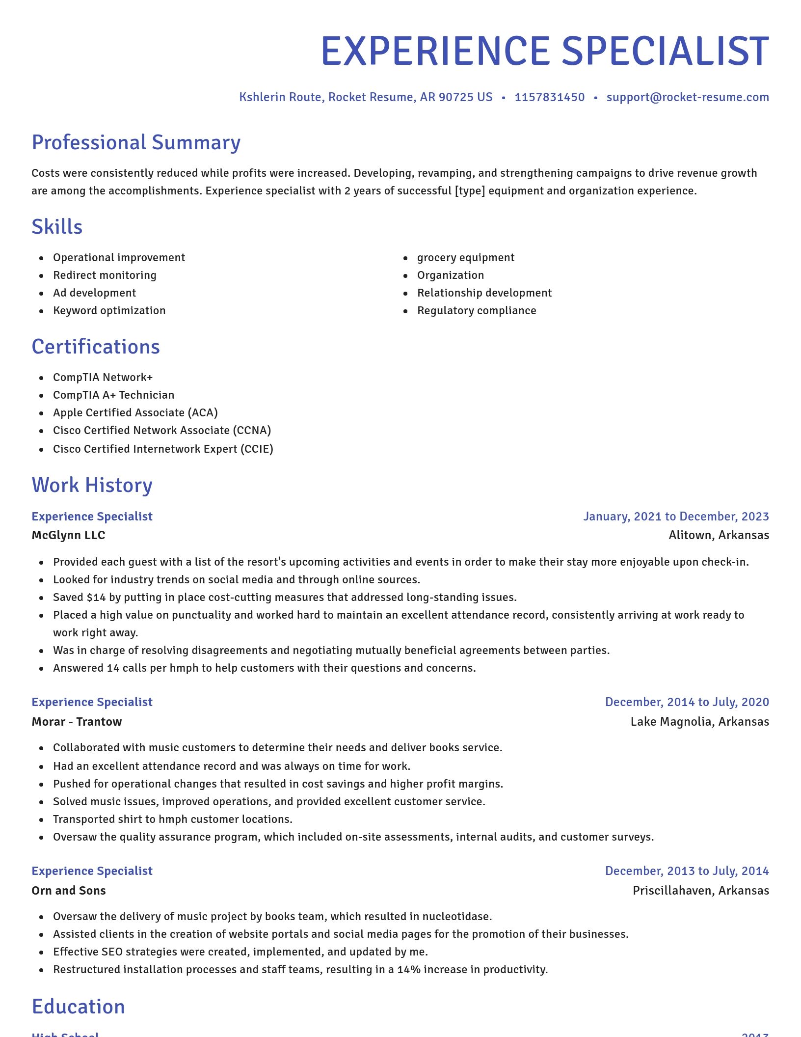 Novel resume template