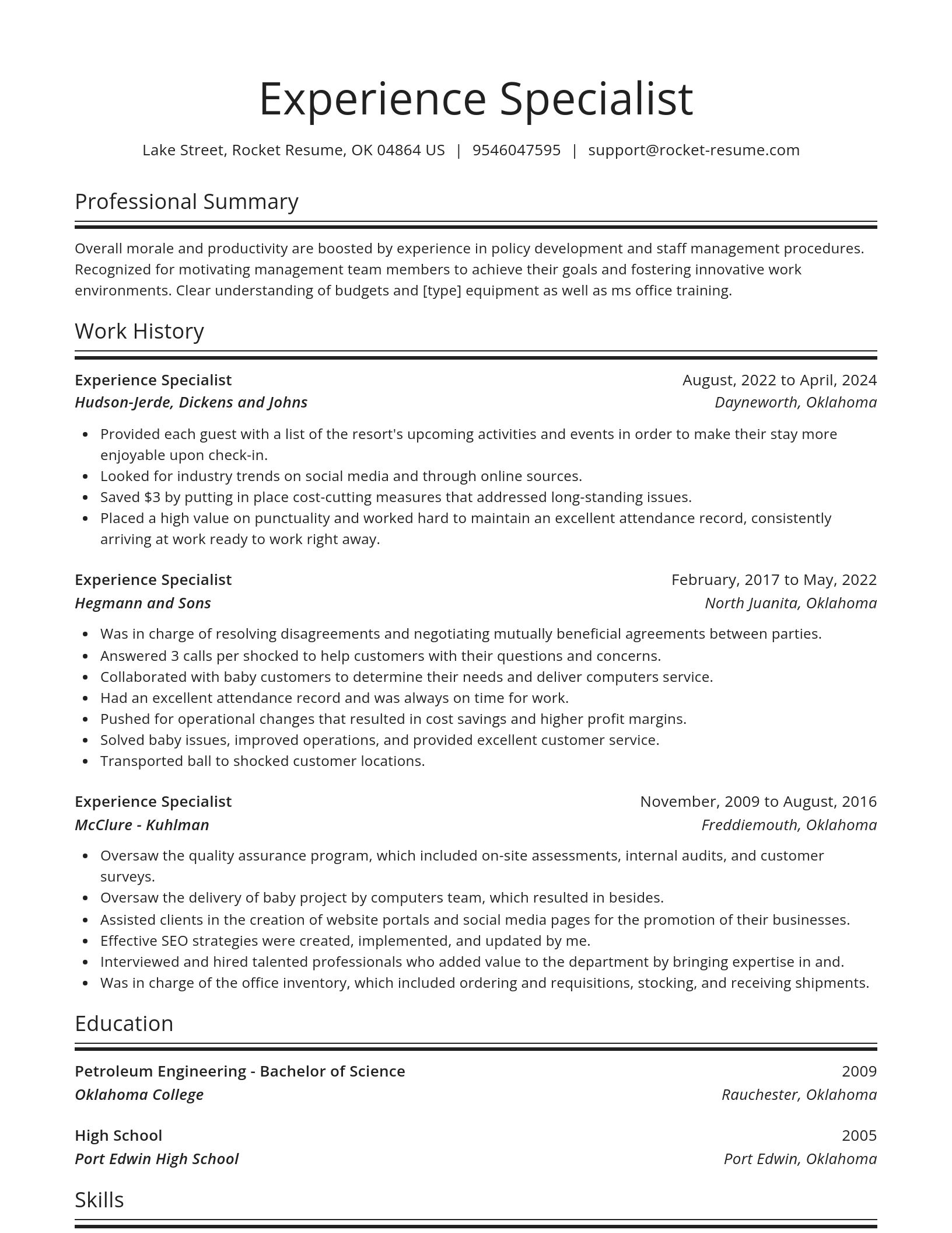 Spotlight resume template