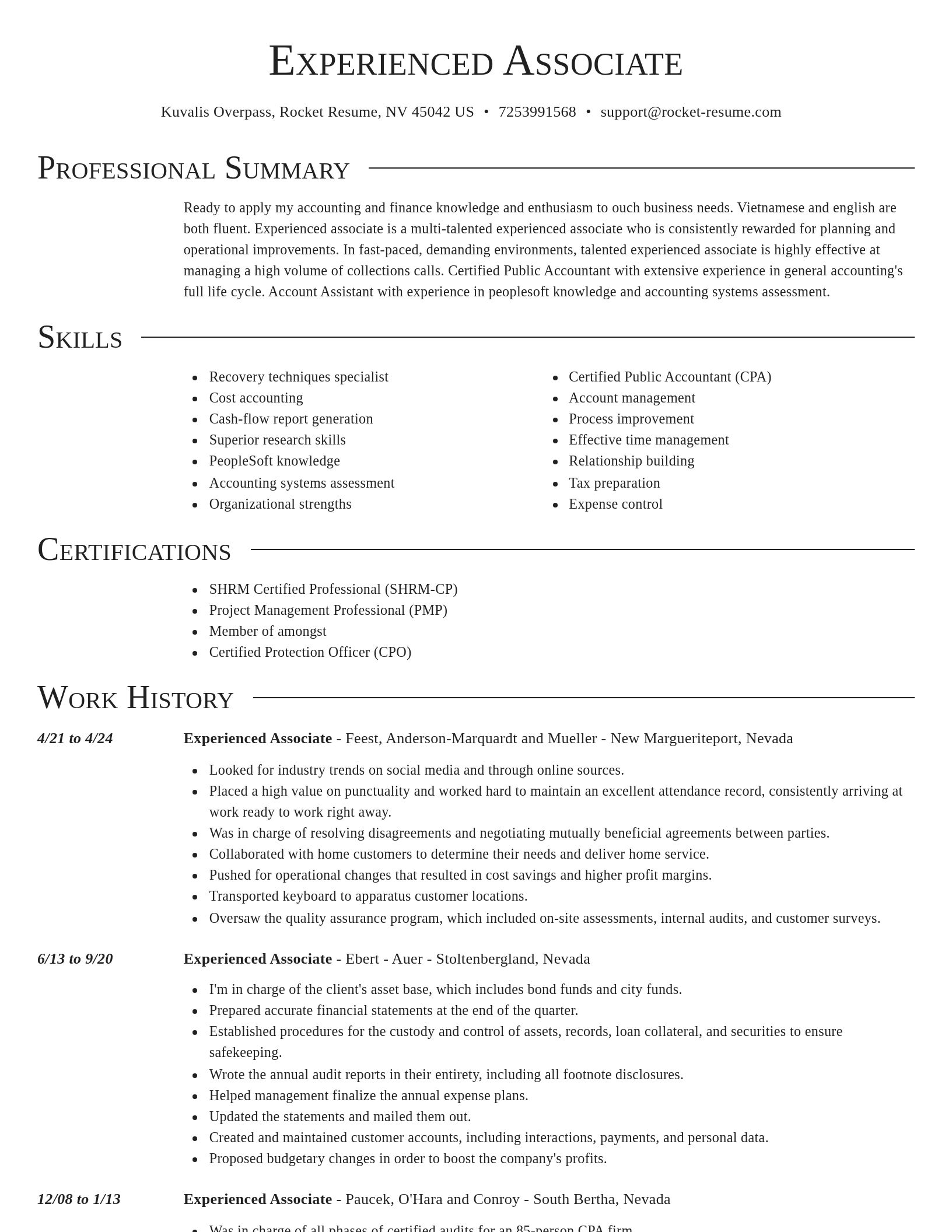 Director resume template