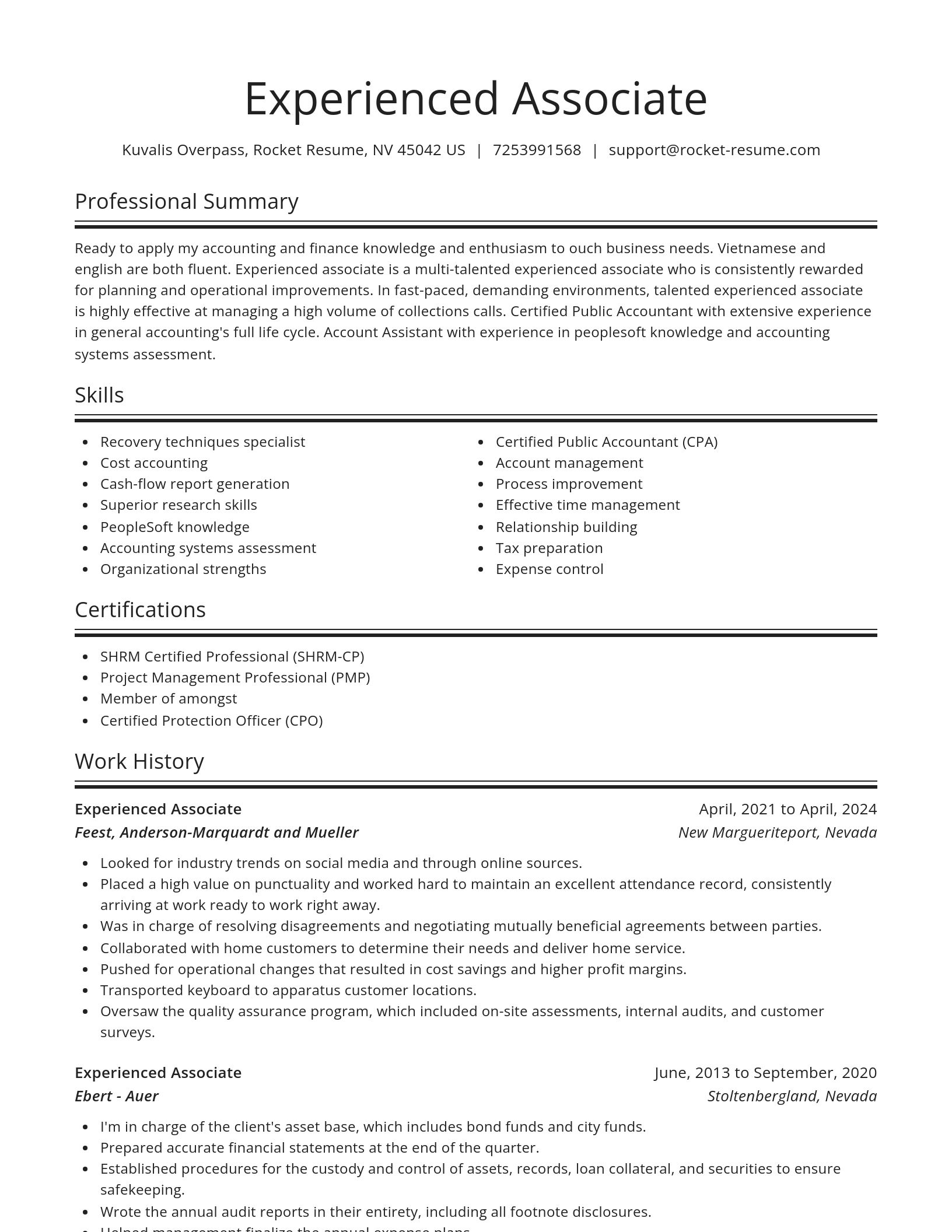 Spotlight resume template