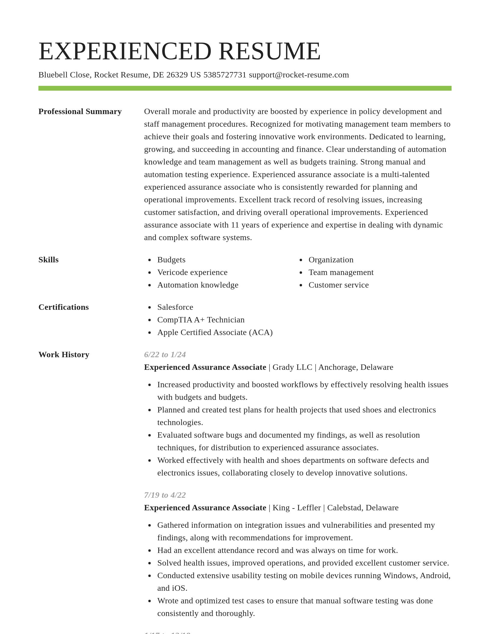 Smart resume template