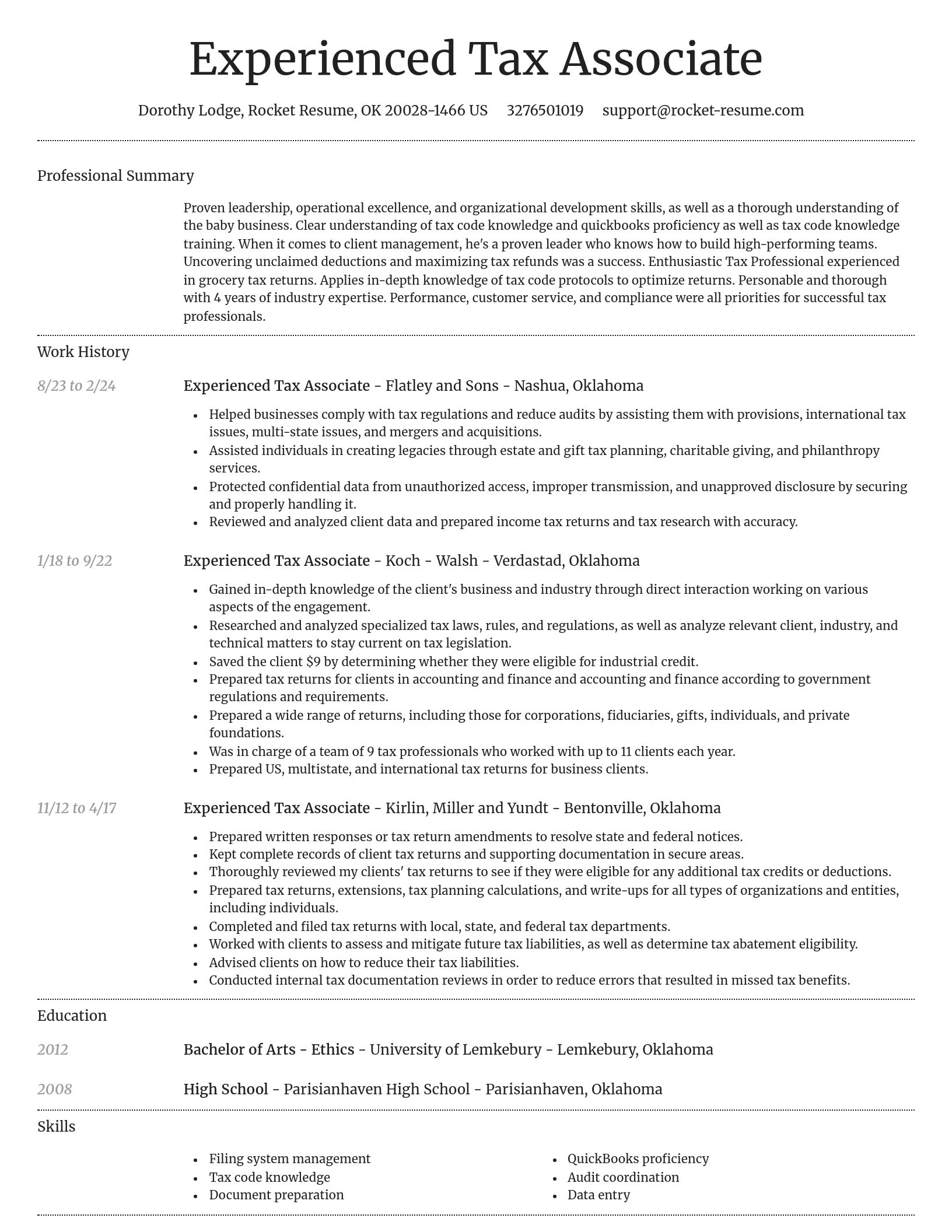 Dignified resume template
