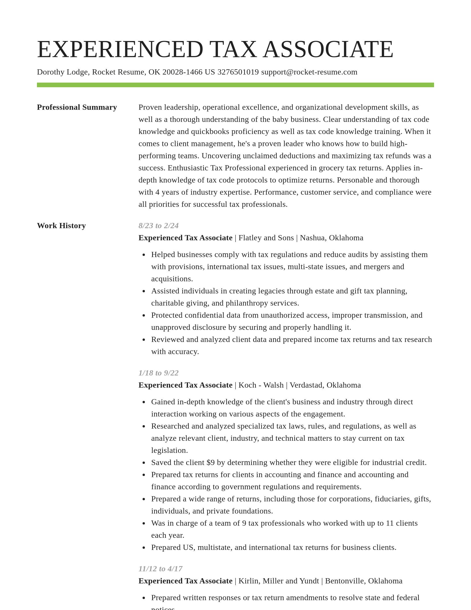 Smart resume template