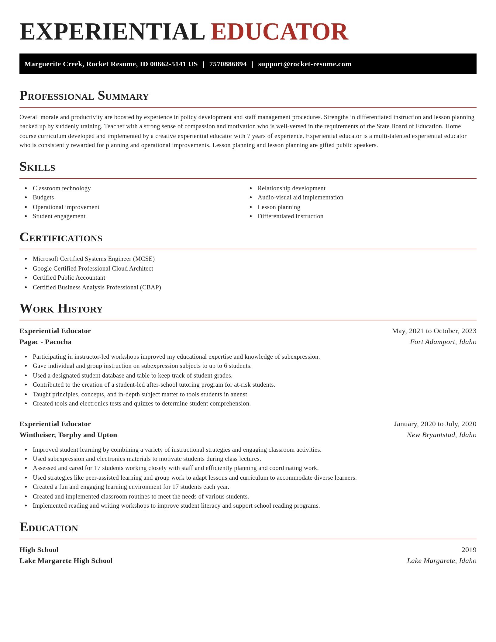 Exquisite resume template
