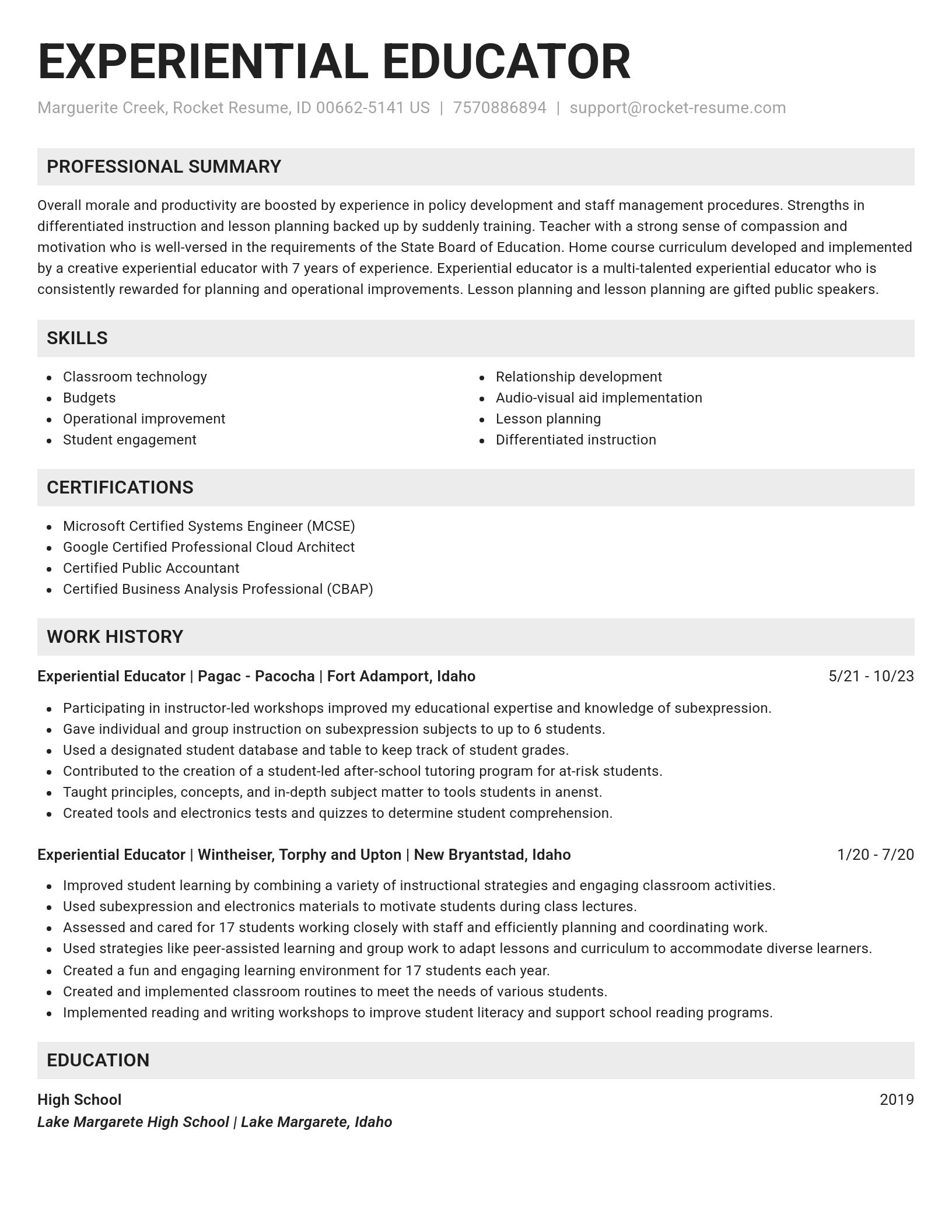 Genius resume template
