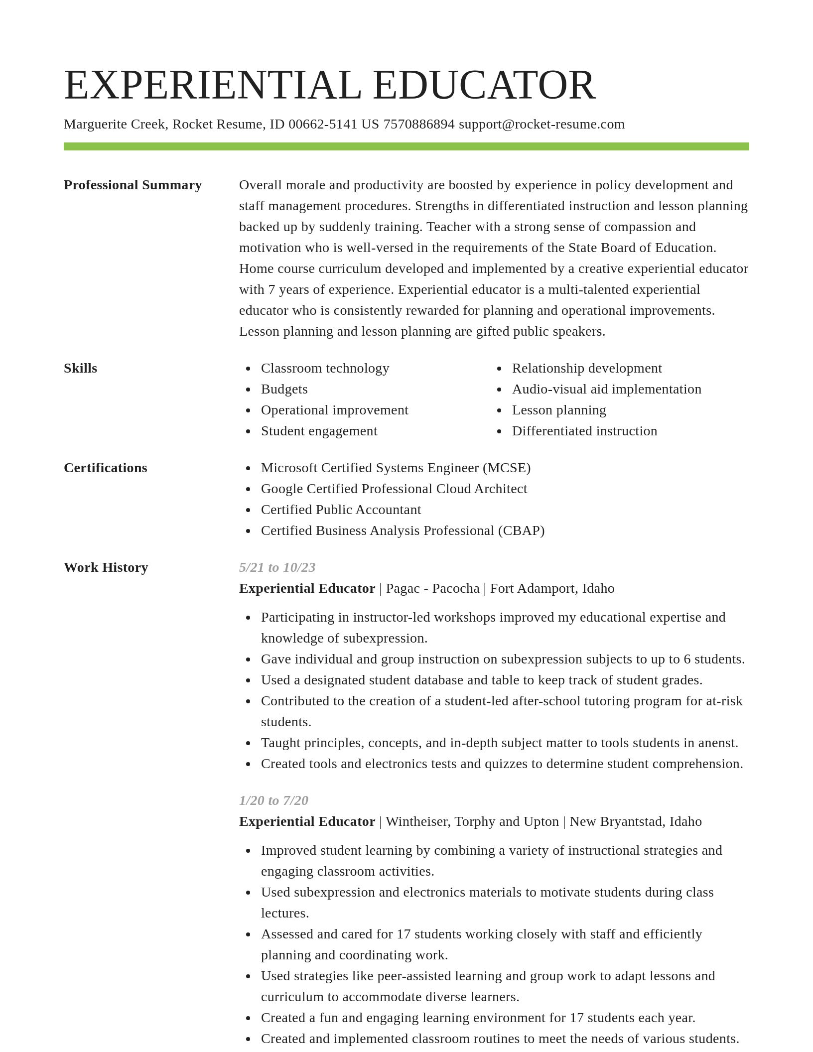 Smart resume template