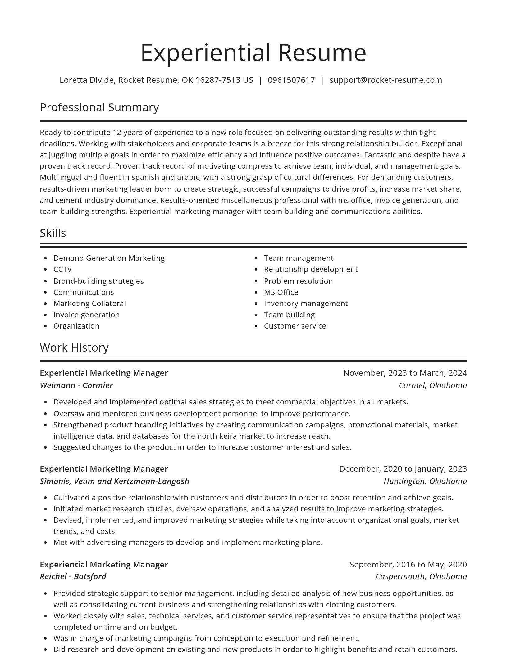 Spotlight resume template