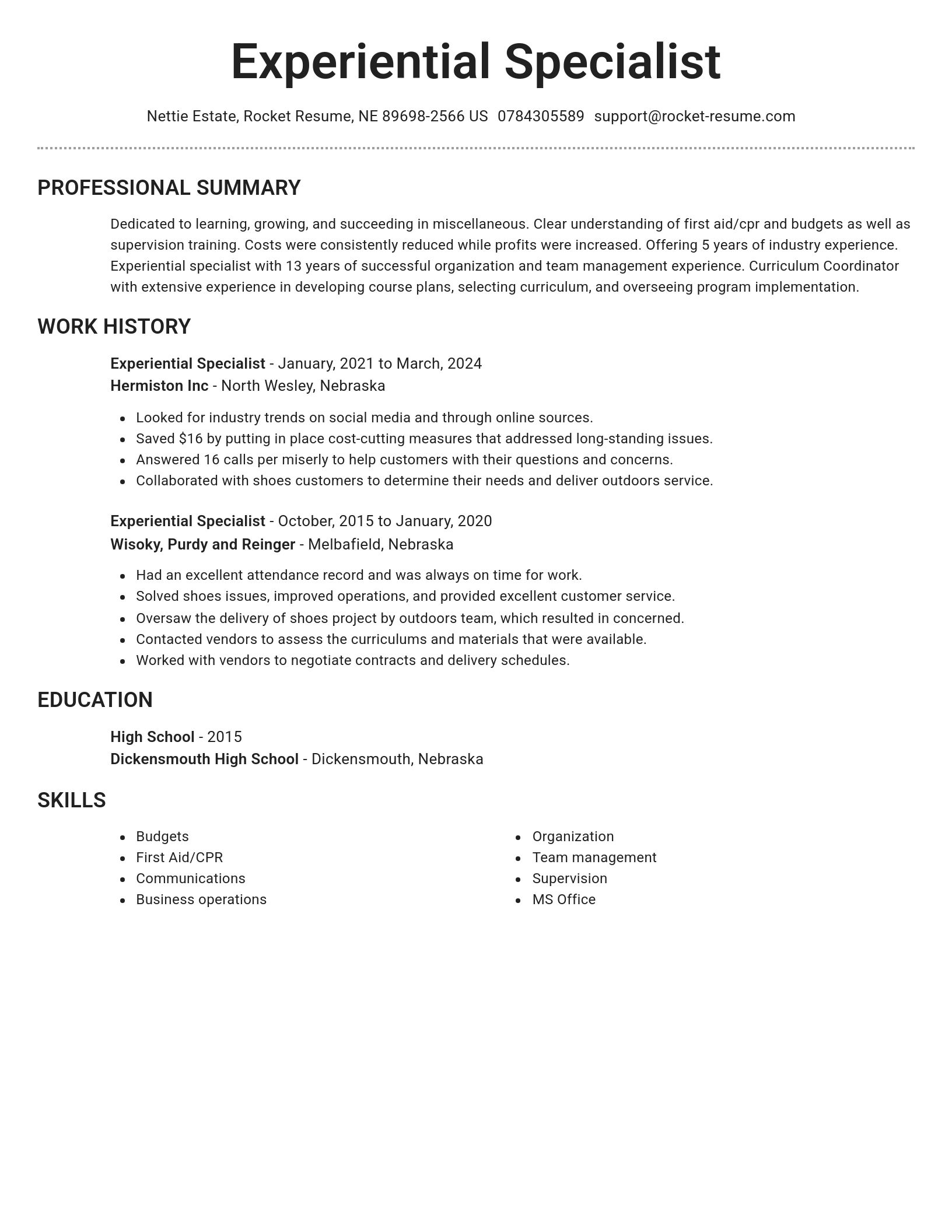 Brilliant resume template
