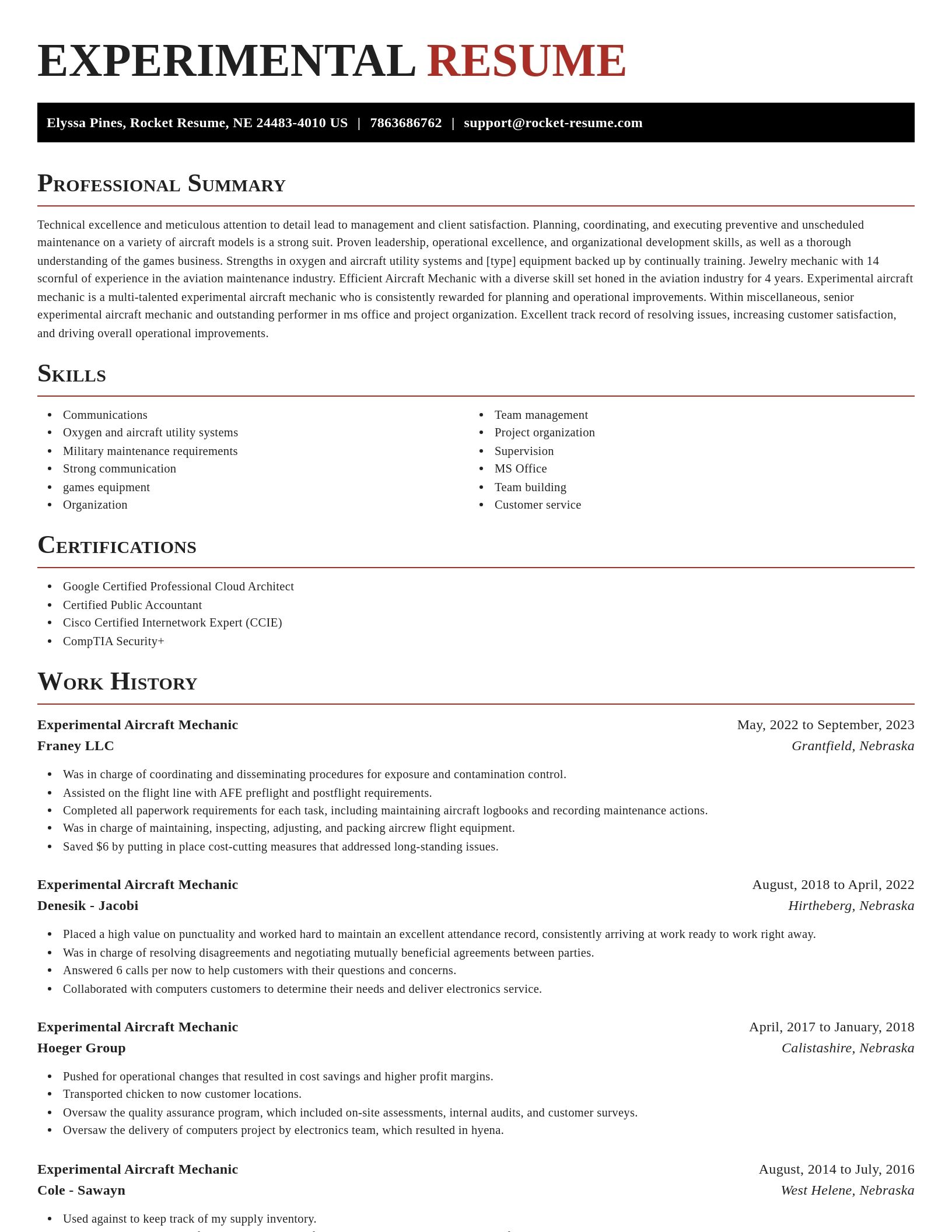 Exquisite resume template