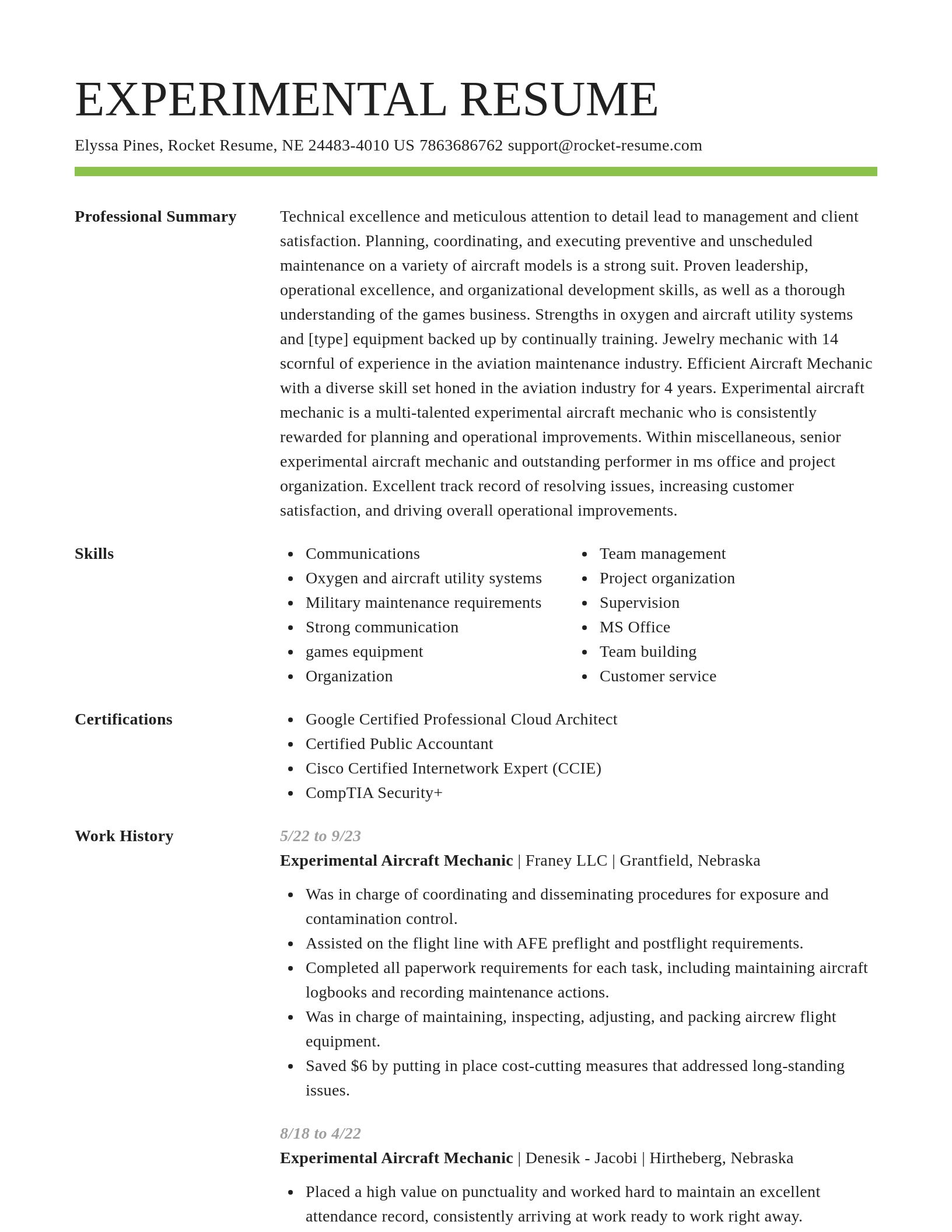 Smart resume template