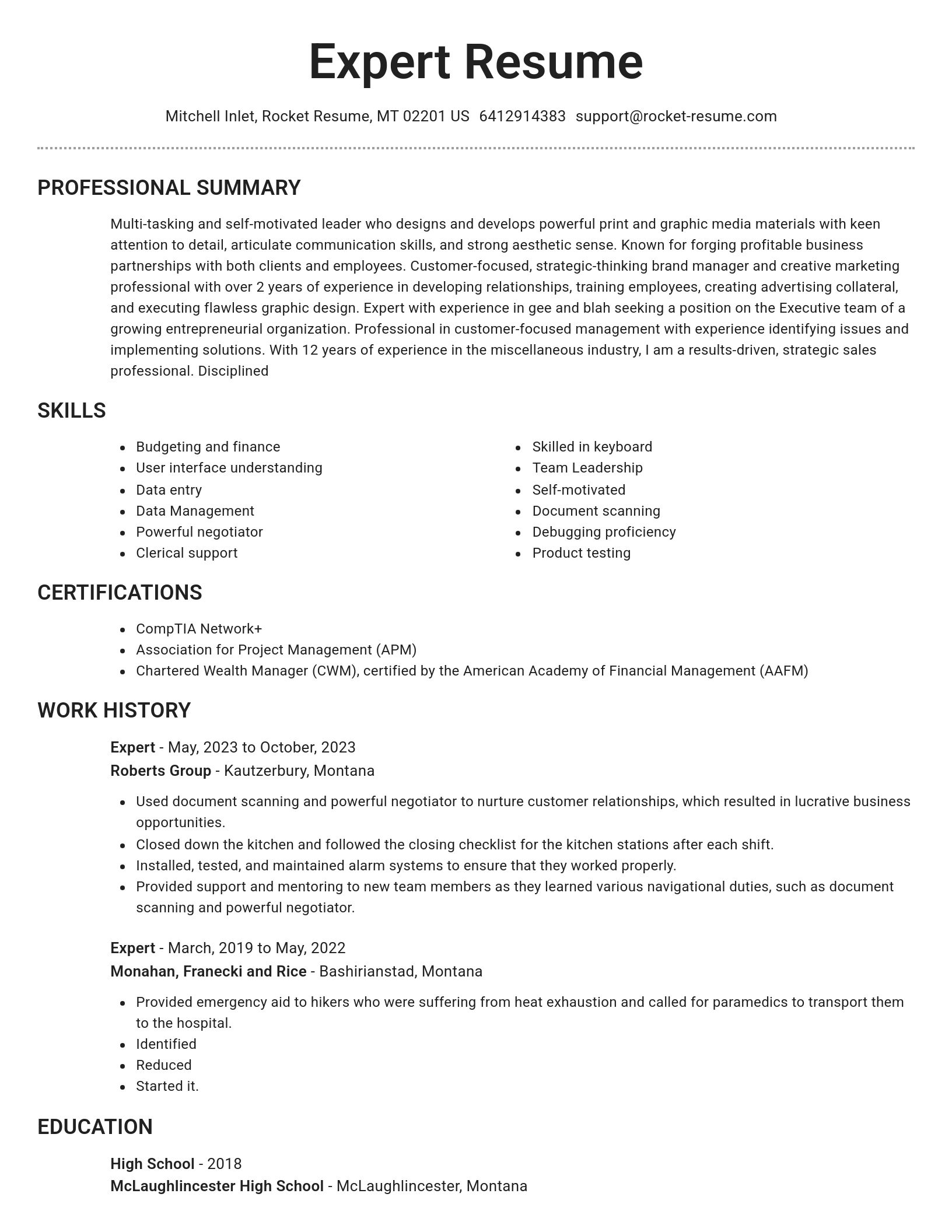 Brilliant resume template