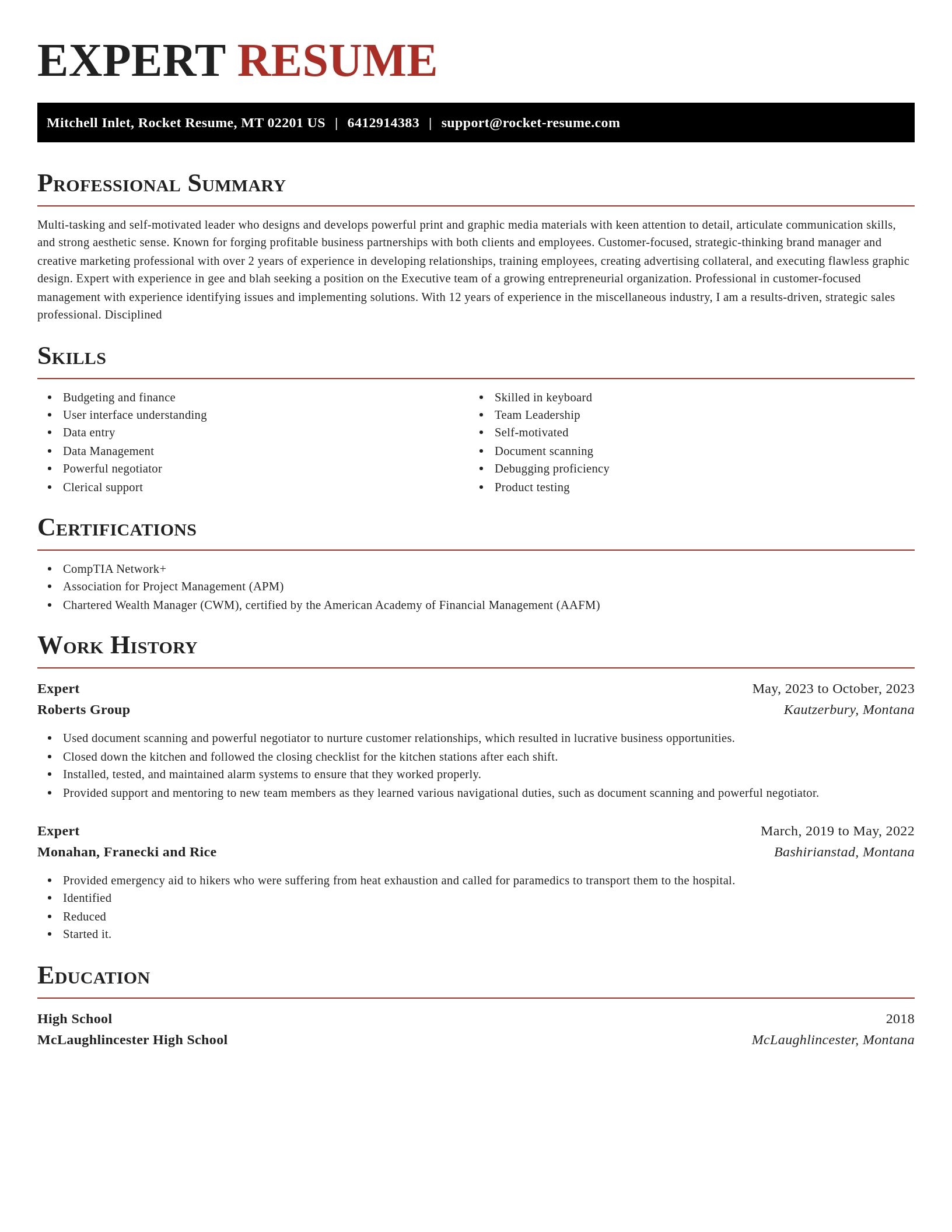 Exquisite resume template